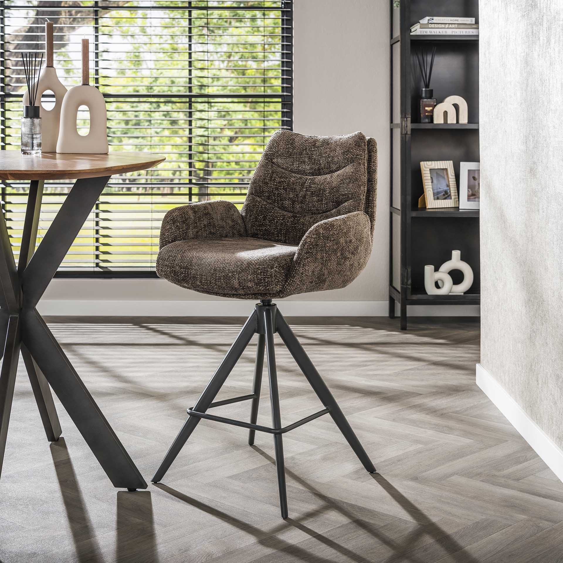 Barstoel Gusto Taupe Renegade Stof Draaibaar Lifestyle Meubelista