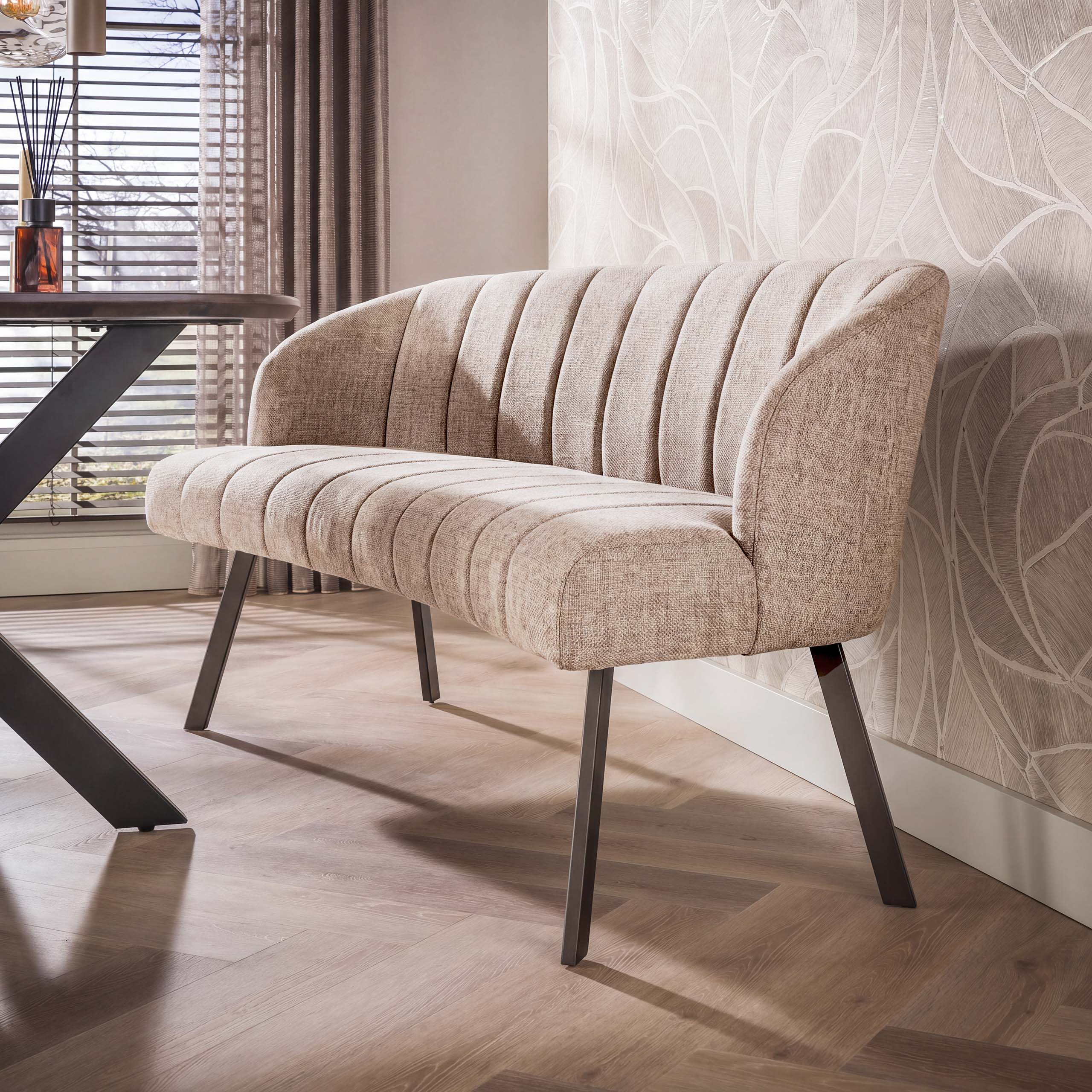 Eetkamerbank Isolde Beige Renegade Stof 190 cm Meubelista