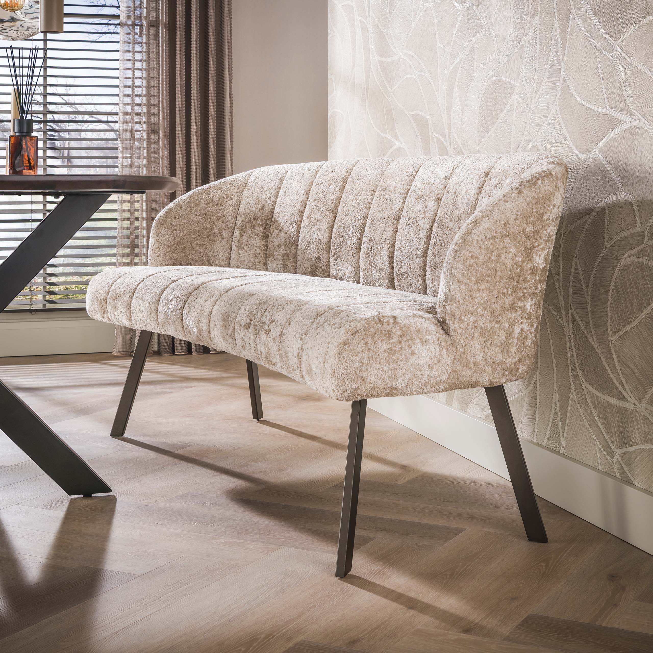 Eetkamerbank Isolde Beige Savelle Stof 190 cm Meubelista