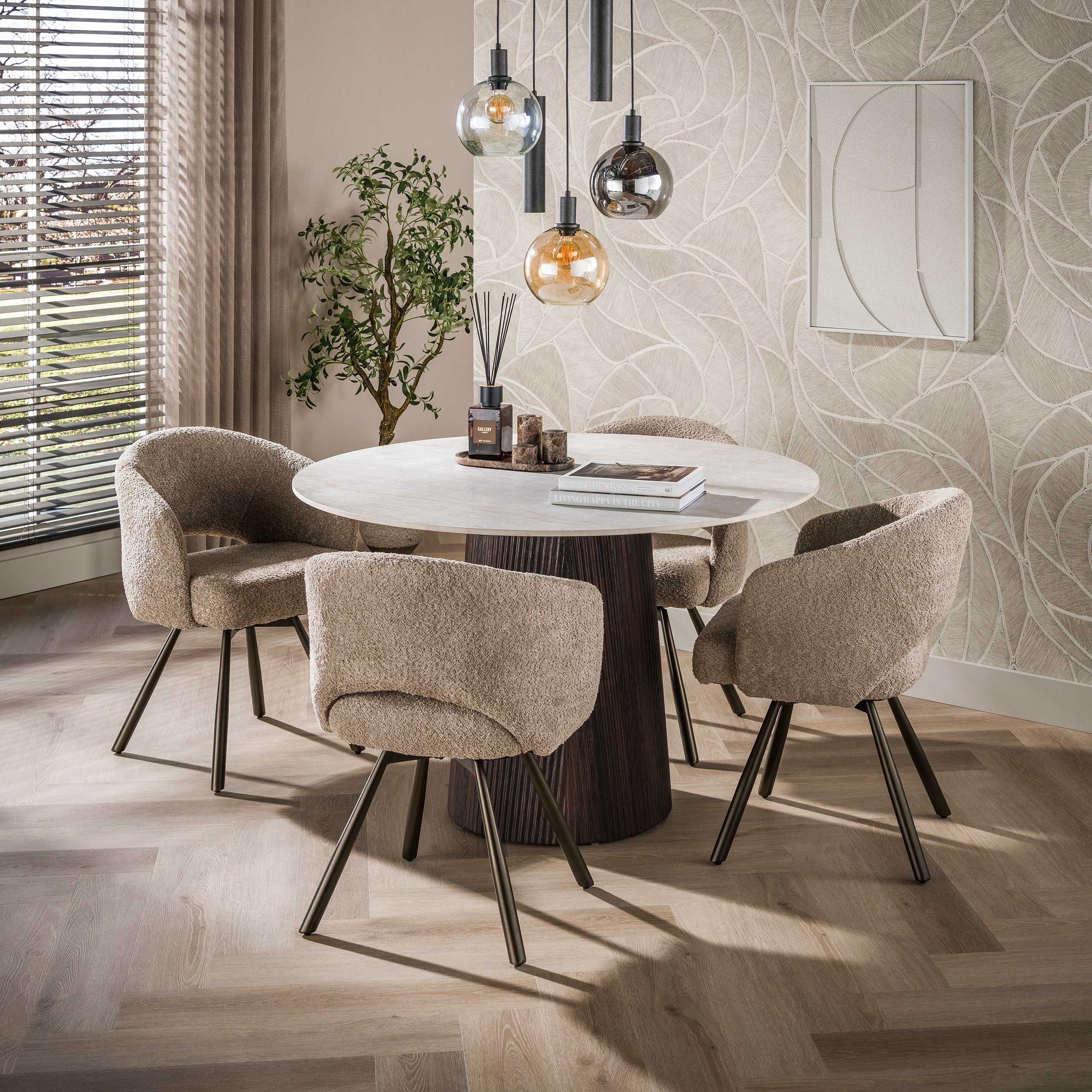 Eettafel Solune Ivoor Rond Taj Mahal 120 cm Meubelista