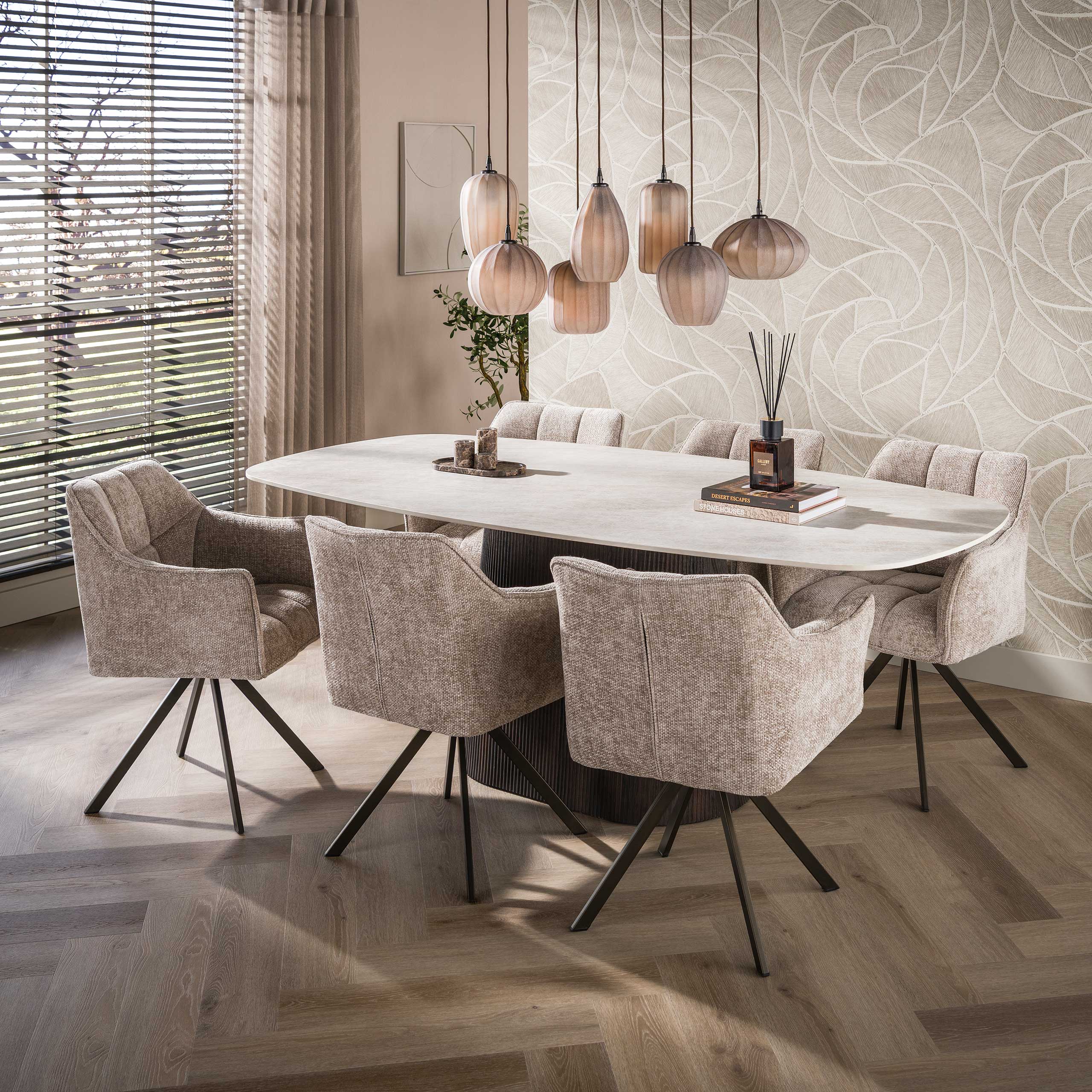 Eettafel Sorella Ivoor Taj Mahal 215 cm Deens Ovaal Meubelista