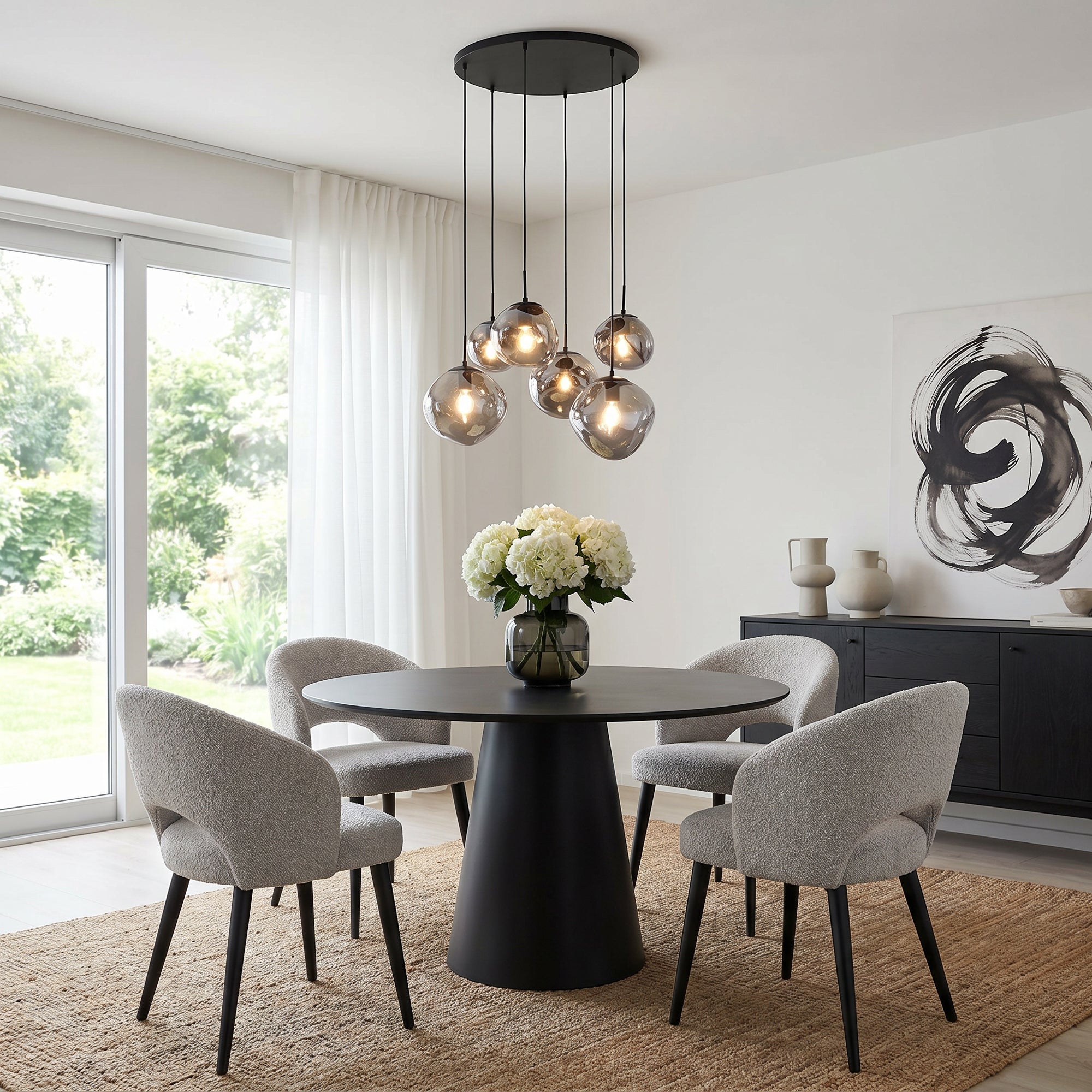 Hanglamp Bello 6-lichts Smoke Glas Meubelista