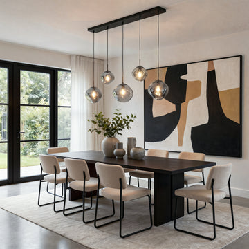 Hanglamp Diora - 5-lichts - Smoke - Glas