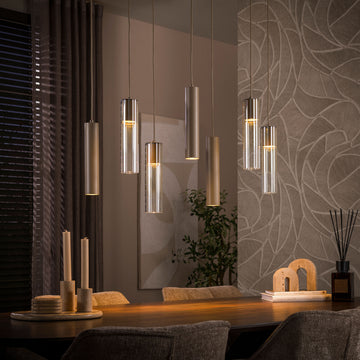 Hanglamp Isola - 7-lichts - Beige - Met Spots