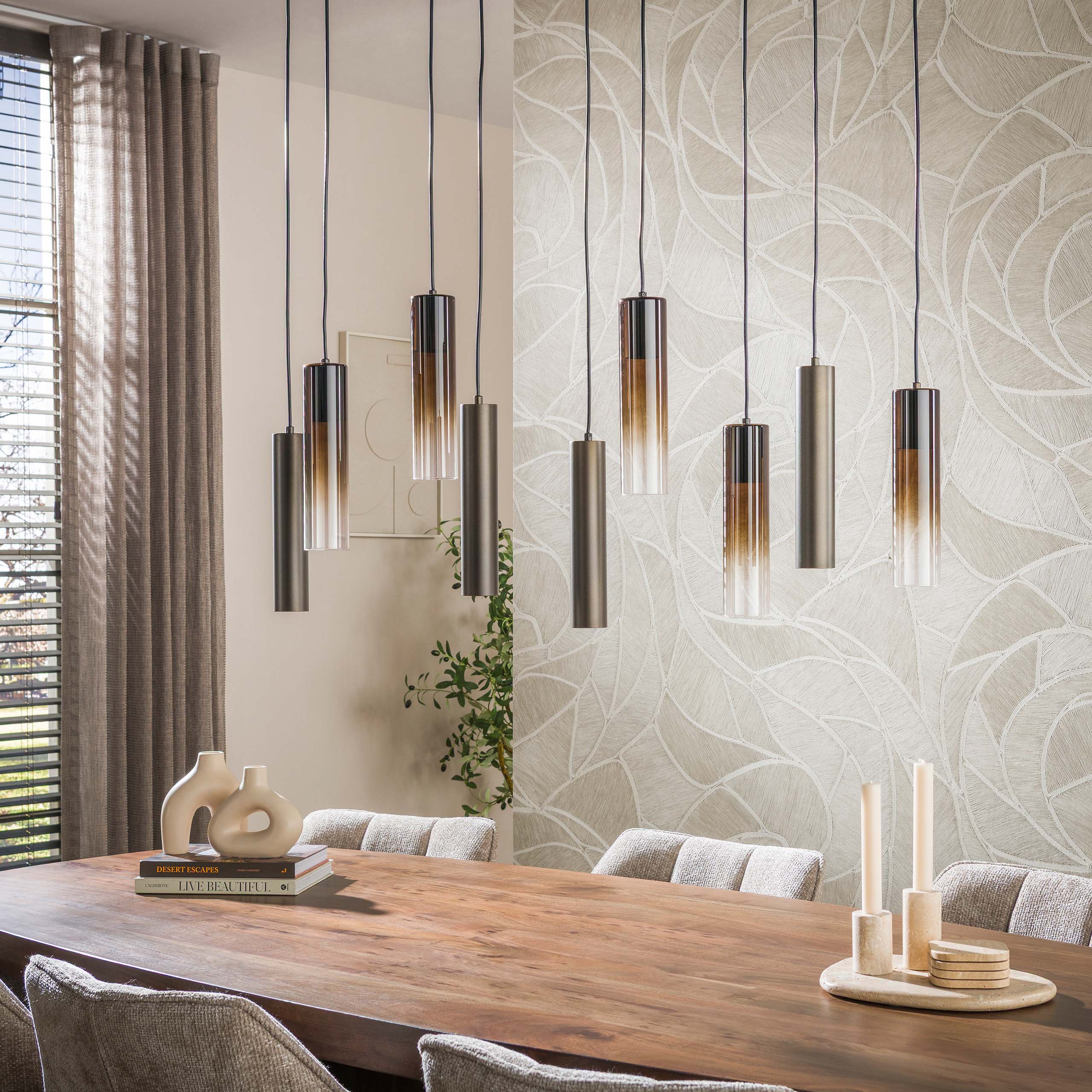 Hanglamp Isola 9-lichts Brons Met Spots Meubelista Sfeerfoto Licht