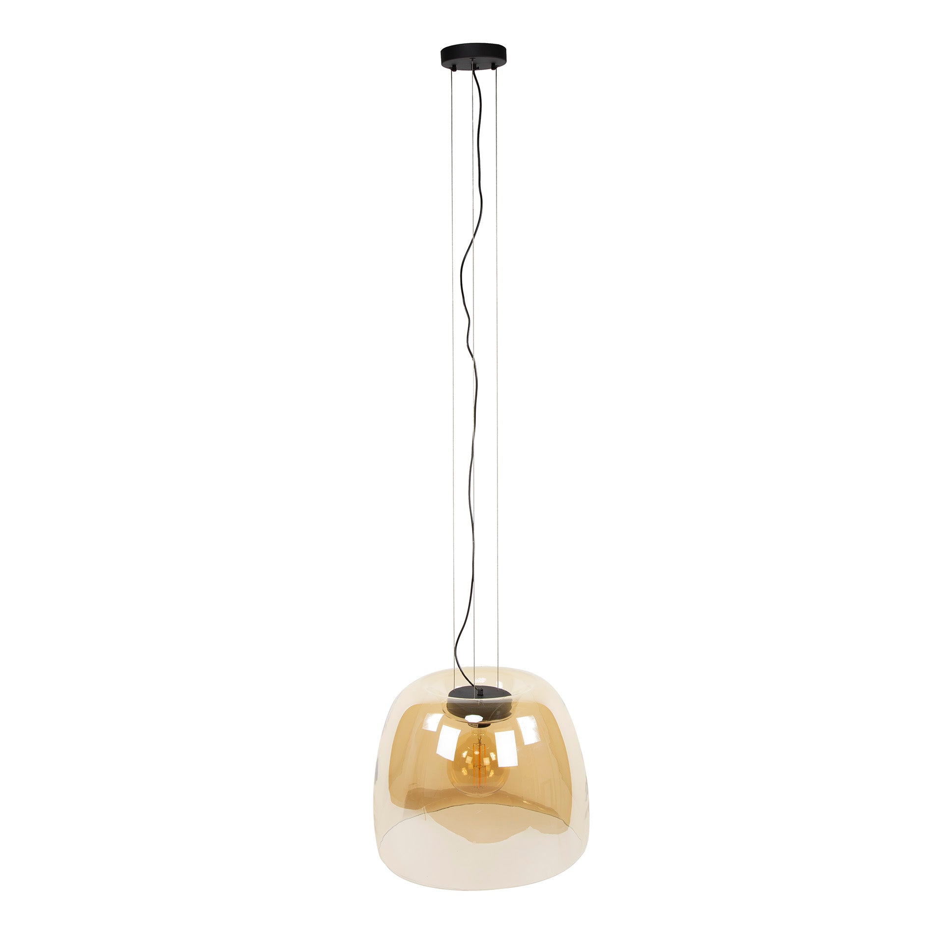 Hanglamp Lunaris XL 1-lichts Amberkleurig Glas Meubelista Main