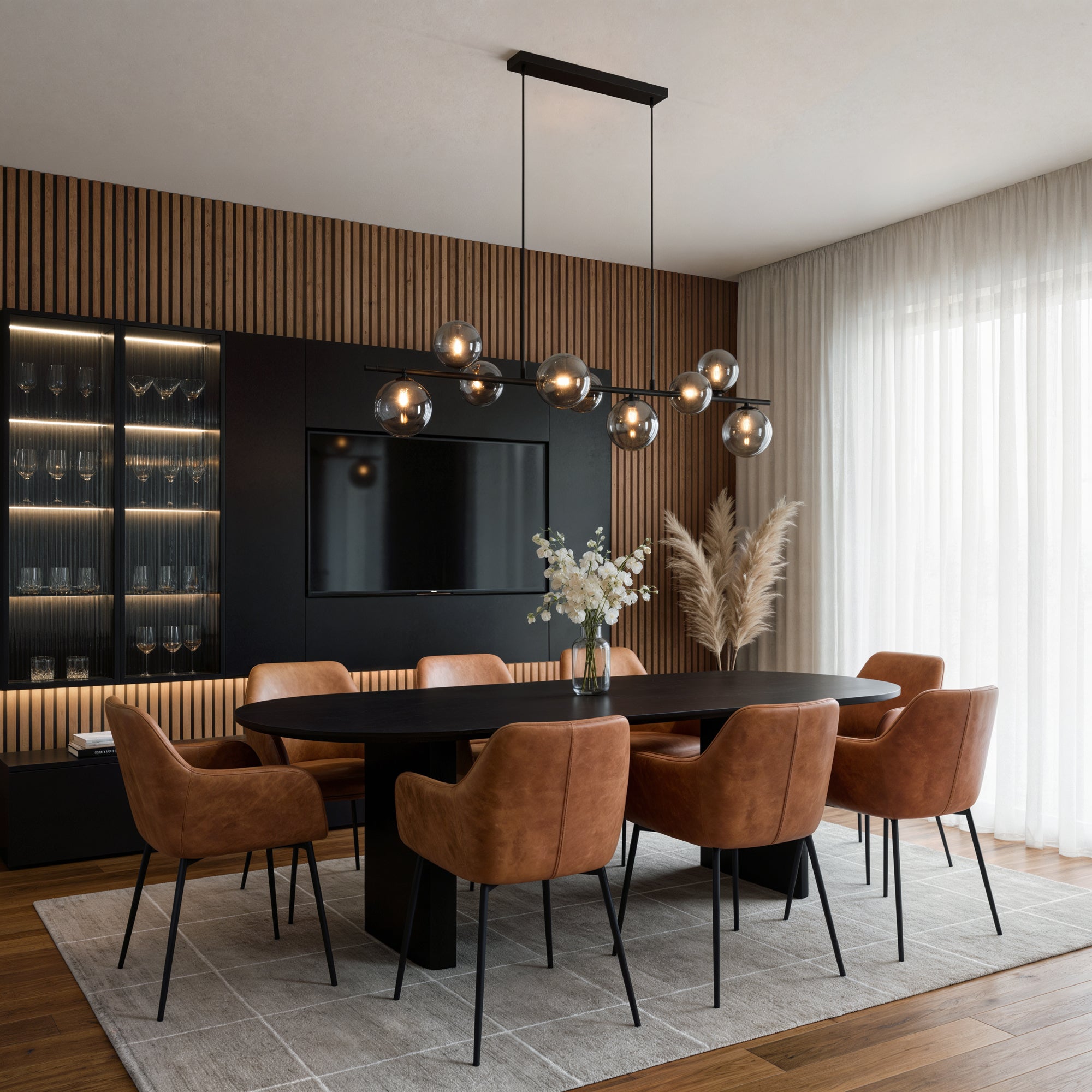 Hanglamp Novi 9-lichts Smoke Glas Meubelista