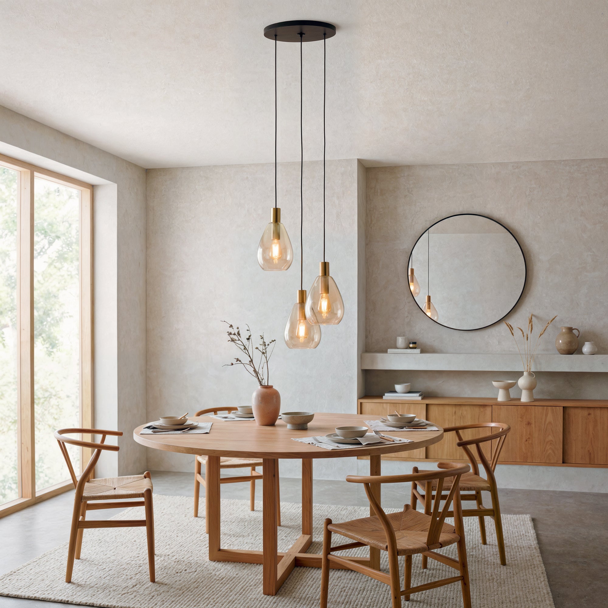 Hanglamp Nusa 3-lichts Amberkleurig Glas Meubelista