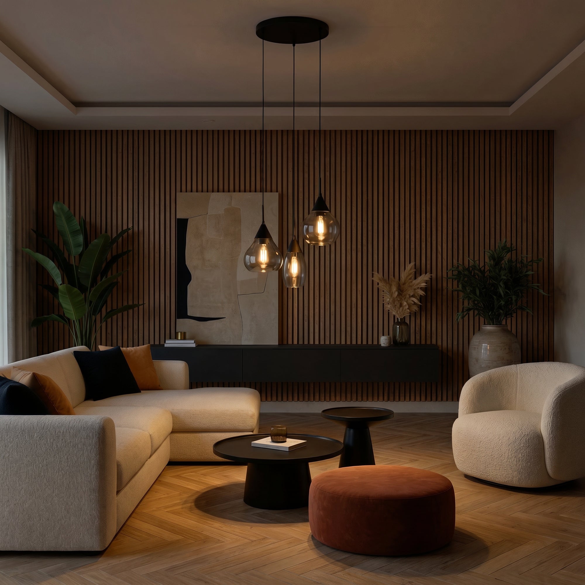 Hanglamp Olea 3-lichts Smoke Glas Meubelista