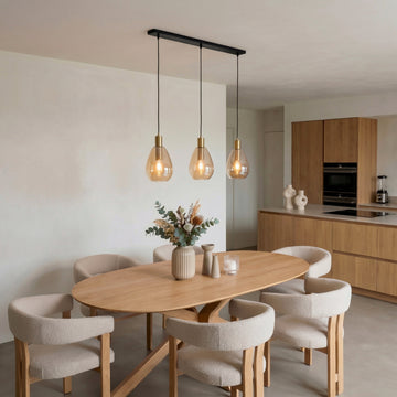 Hanglamp Rhode - 3-lichts - Amberkleurig - Glas
