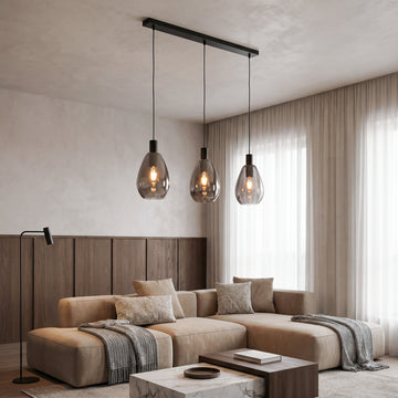 Hanglamp Rhode - 3-lichts - Smoke - Glas
