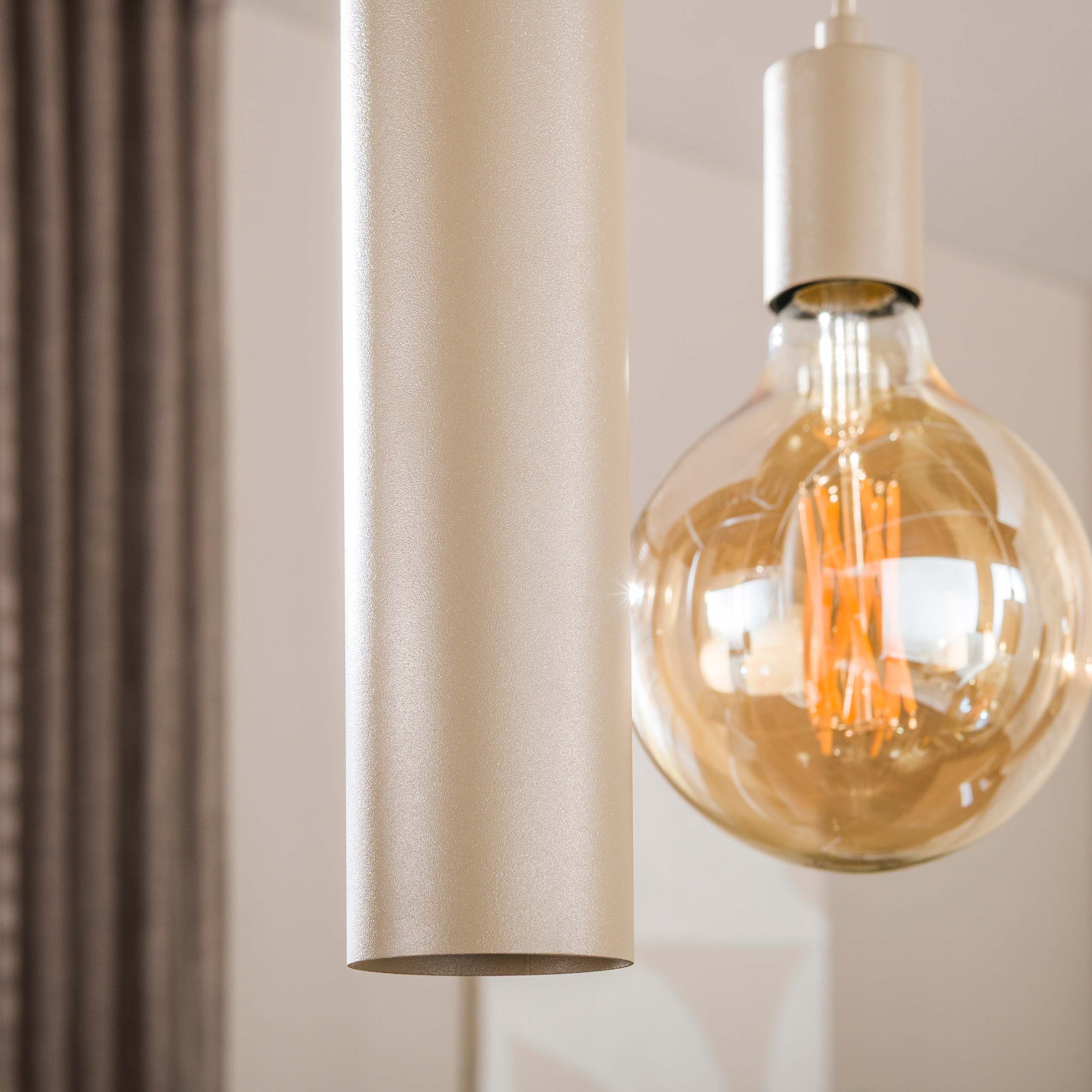 Hanglamp Soley 9-lichts Beige Amberglas Met Spots Meubelista Detailfoto Licht