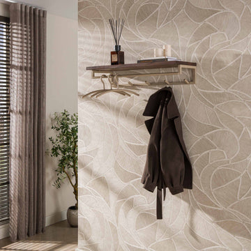 Kapstok Sienna - Beige - Acaciahout - 5 haken - Met Roede