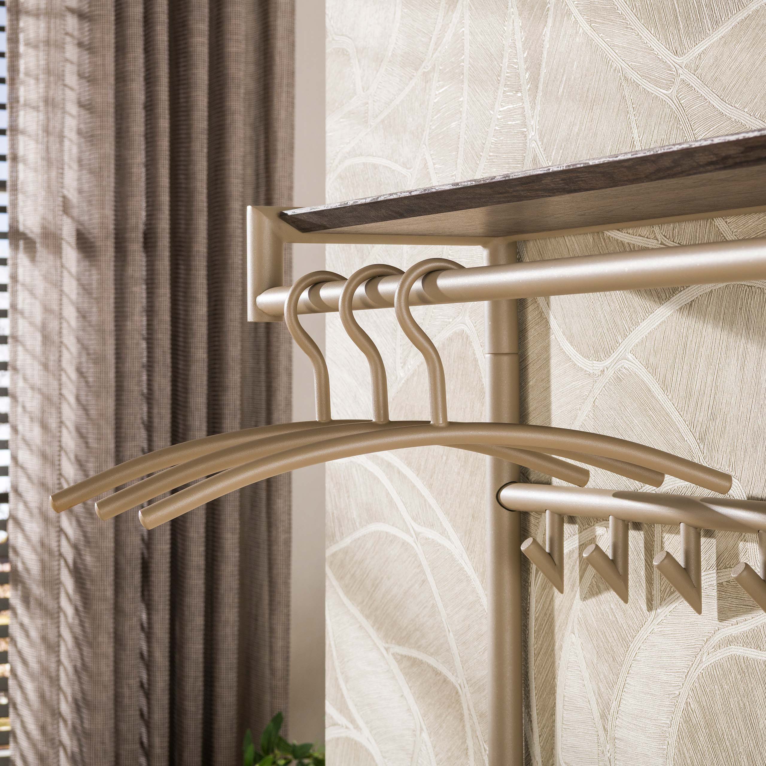 Kapstokhanger Beige Metaal Set van 6 Meubelista