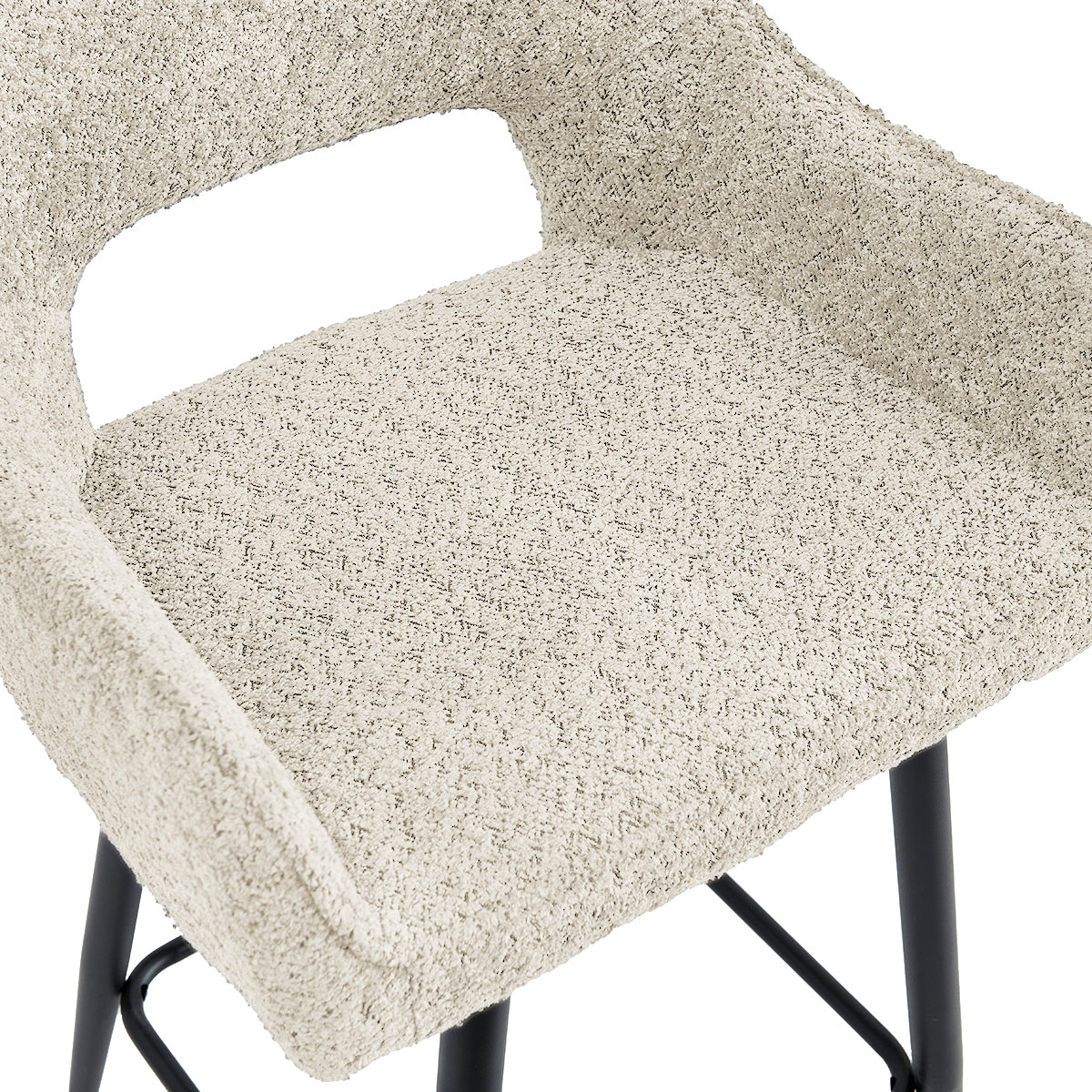 Barstoel Pippa - Beige - Bouclé - Teddystof