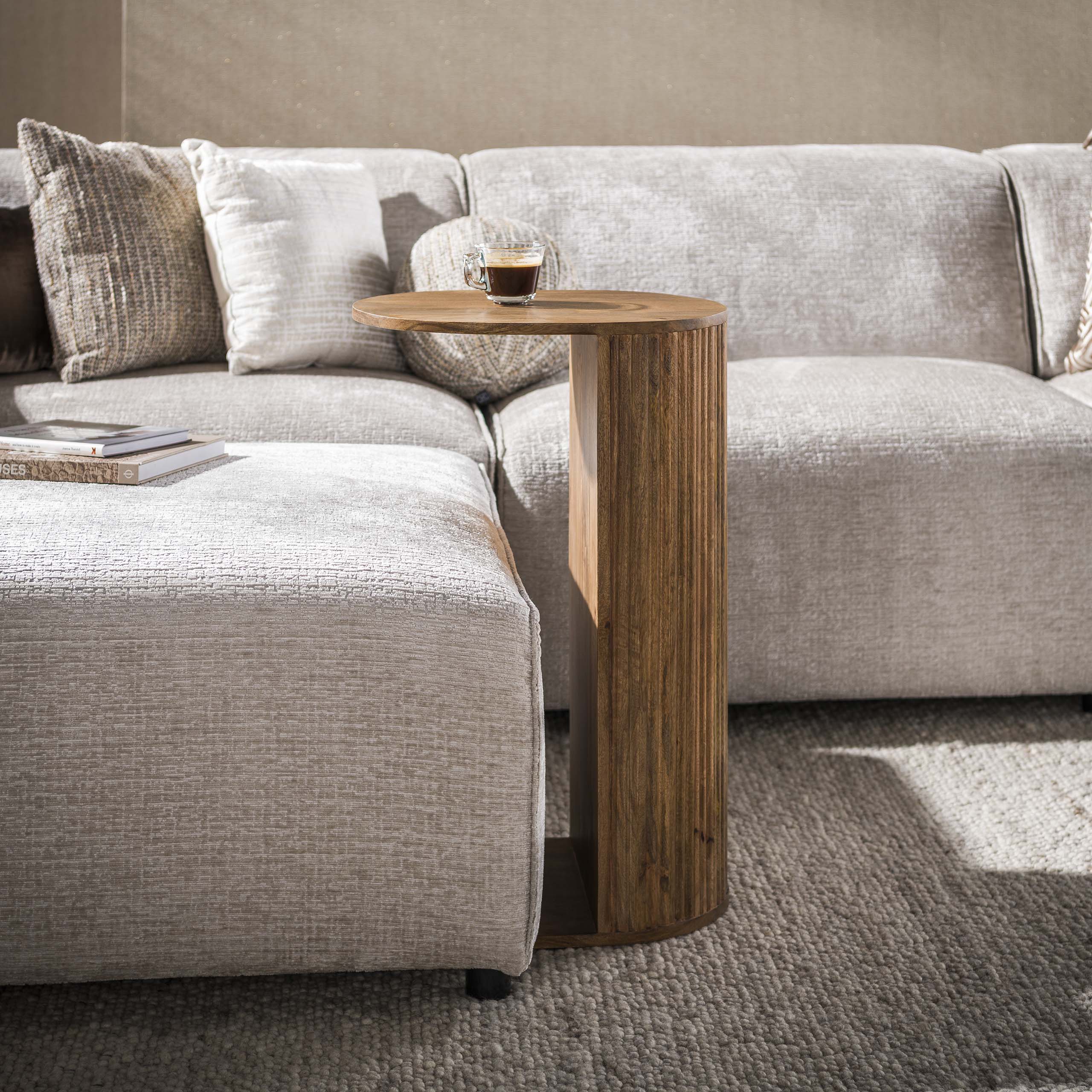 Overzettafel Rivano Mangohout Meubelista Zijkant