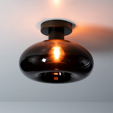 Plafondlamp Donut - 1-lichts - Brons - Glas