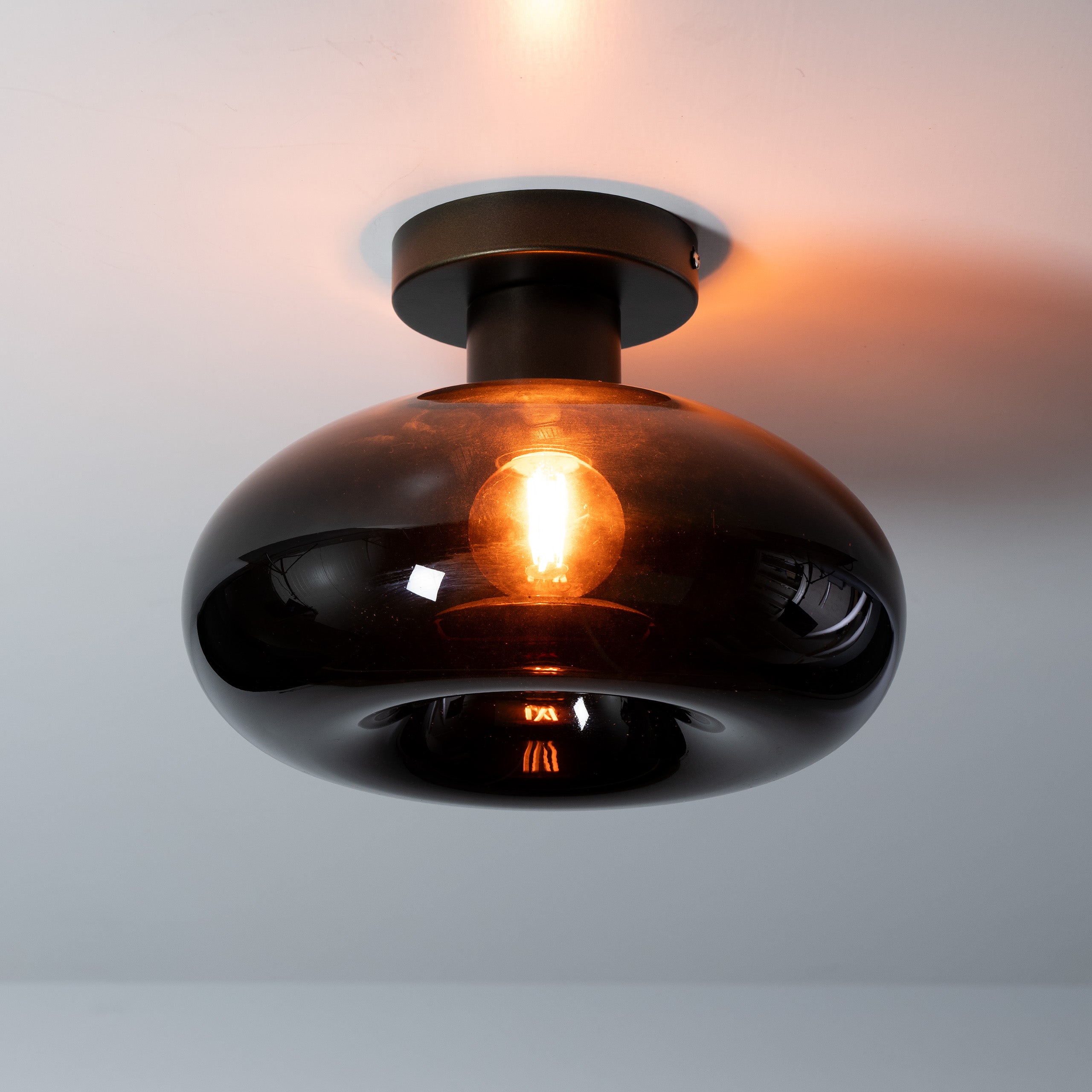 Plafondlamp Donut 1-lichts Brons Glas Meubelista
