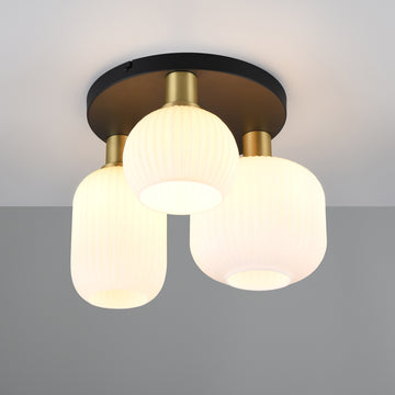 Plafondlamp Elyvo - 3-lichts - Wit - Glas