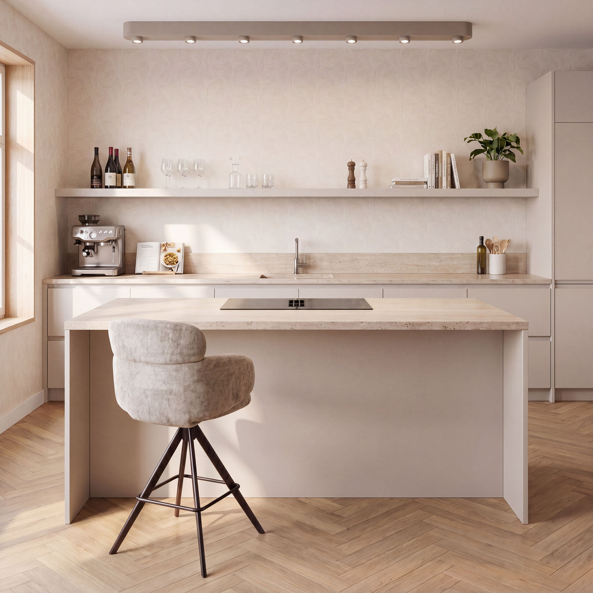 Plafondlamp Gusto 7-lichts Beige Metaal 195 cm Meubelista