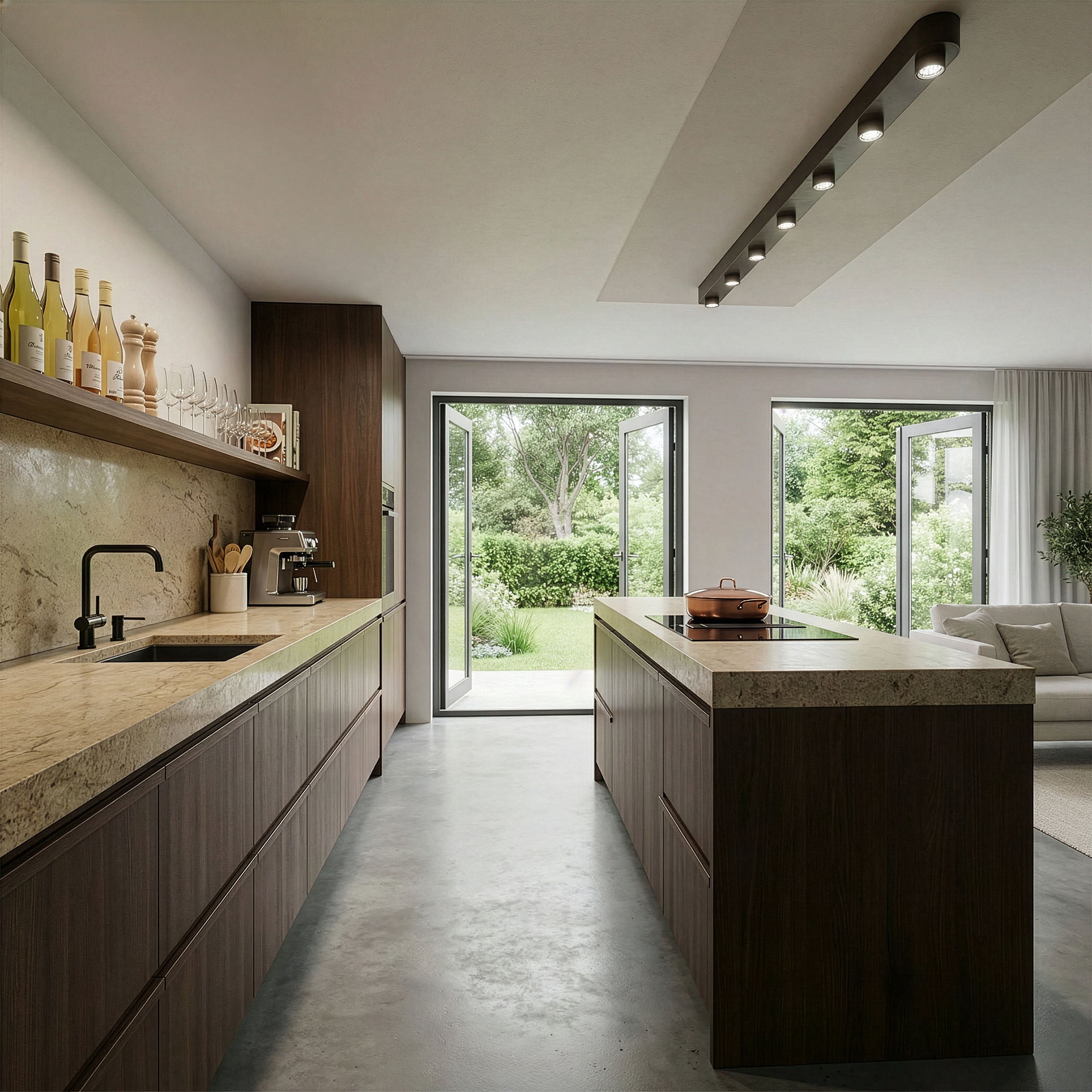 Plafondspot Gusto 7-lichts Brons Metaal 195 cm Meubelista