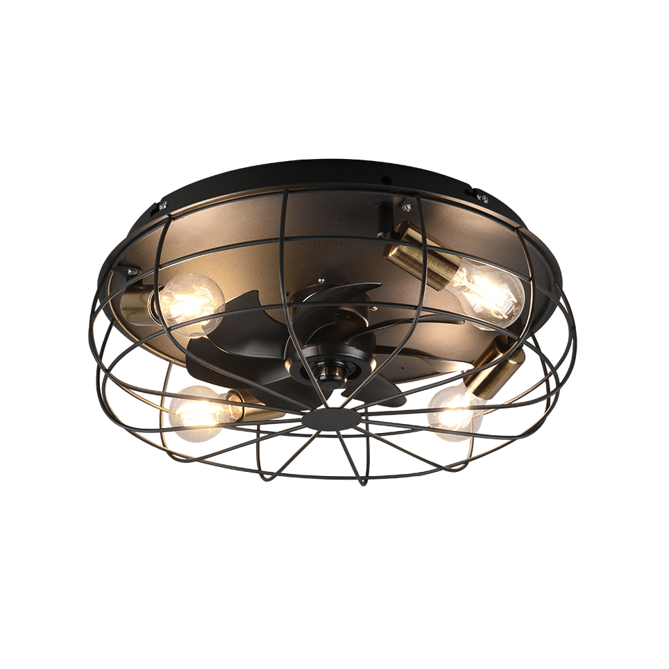 Plafondventilator Kate - Met Lamp - Zwart - Dimbaar - Koud + Warm