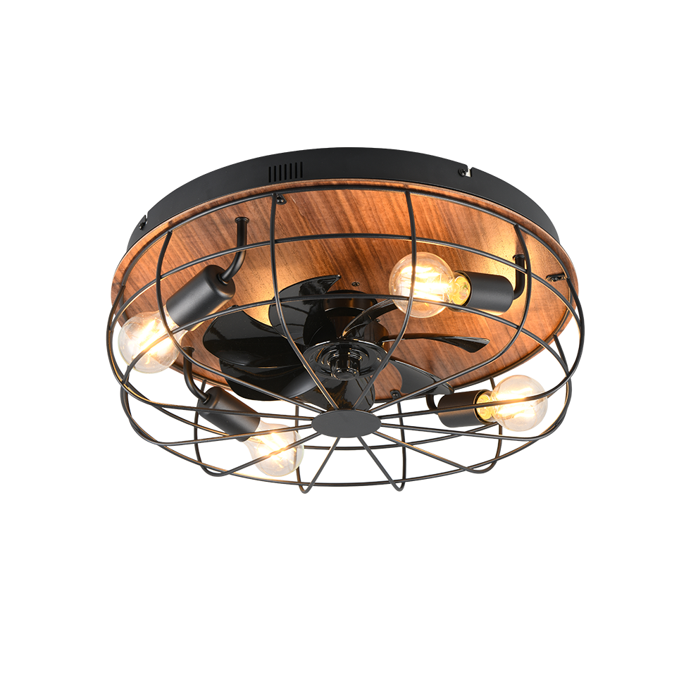 Plafondventilator Kate - Met Lamp - Bruin - Dimbaar - Koud + Warm