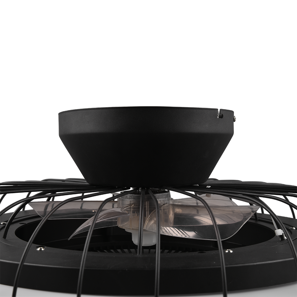 Plafondventilator Fien - Met Lamp - Zwart - Dimbaar - Koud + Warm