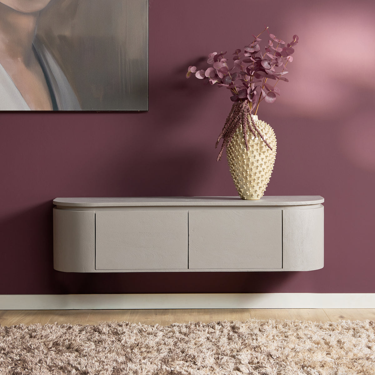 Zwevend TV-meubel Nivara - Naturel - 120 cm
