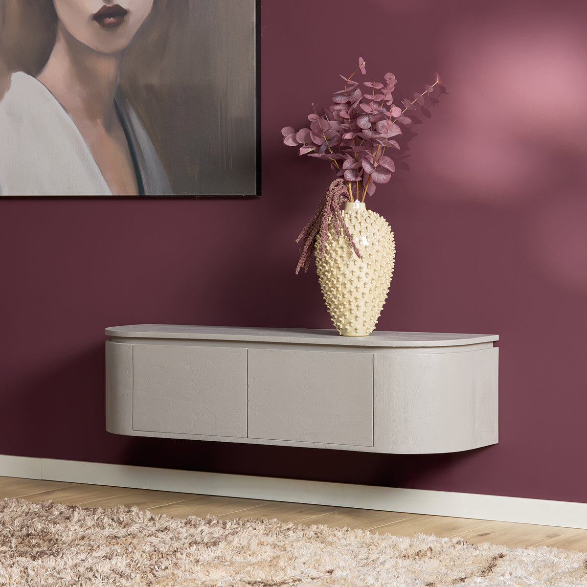 Zwevend TV-meubel Nivara - Naturel - 120 cm