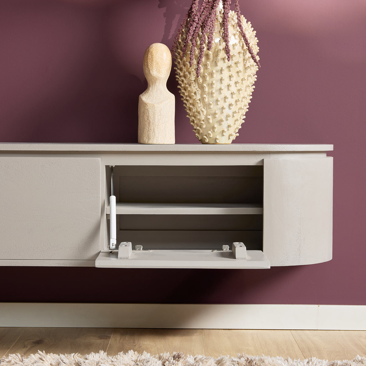 Zwevend TV-meubel Nivara - Naturel - 120 cm