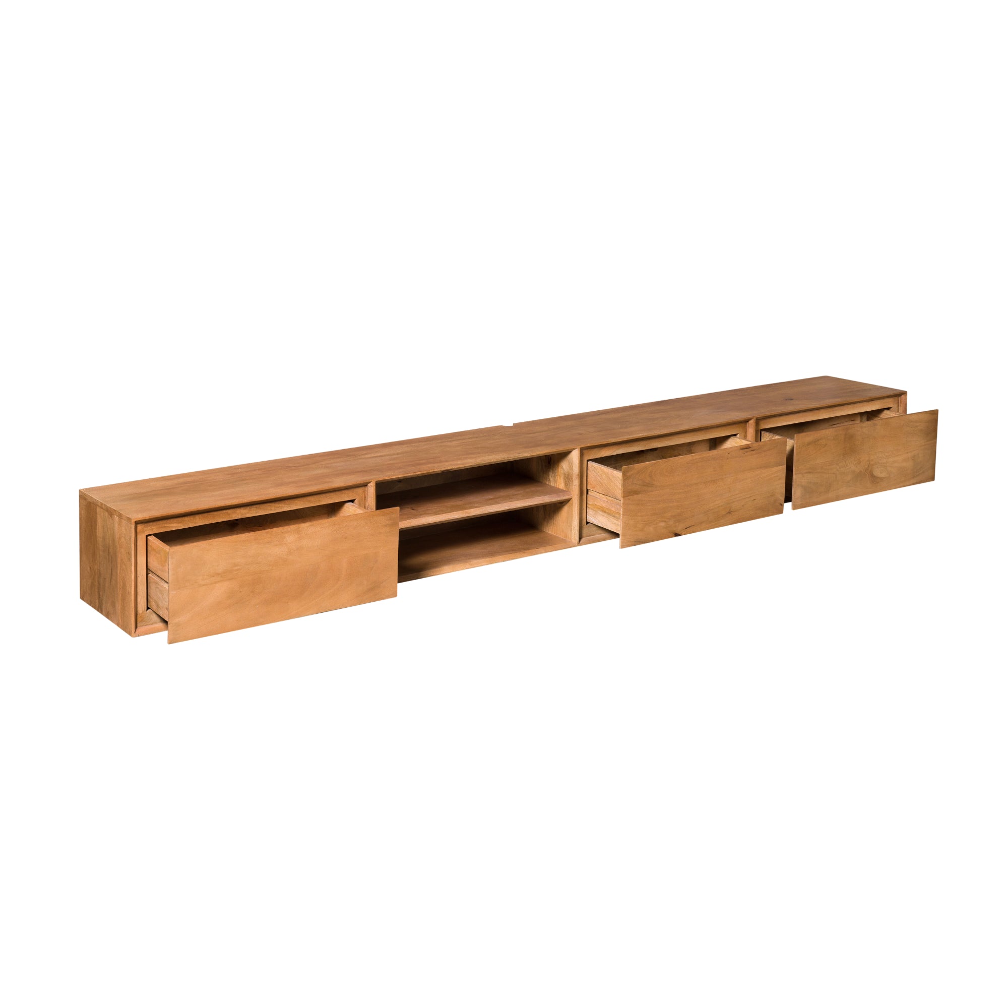 Zwevend TV-meubel Nivara - Naturel - 240 cm