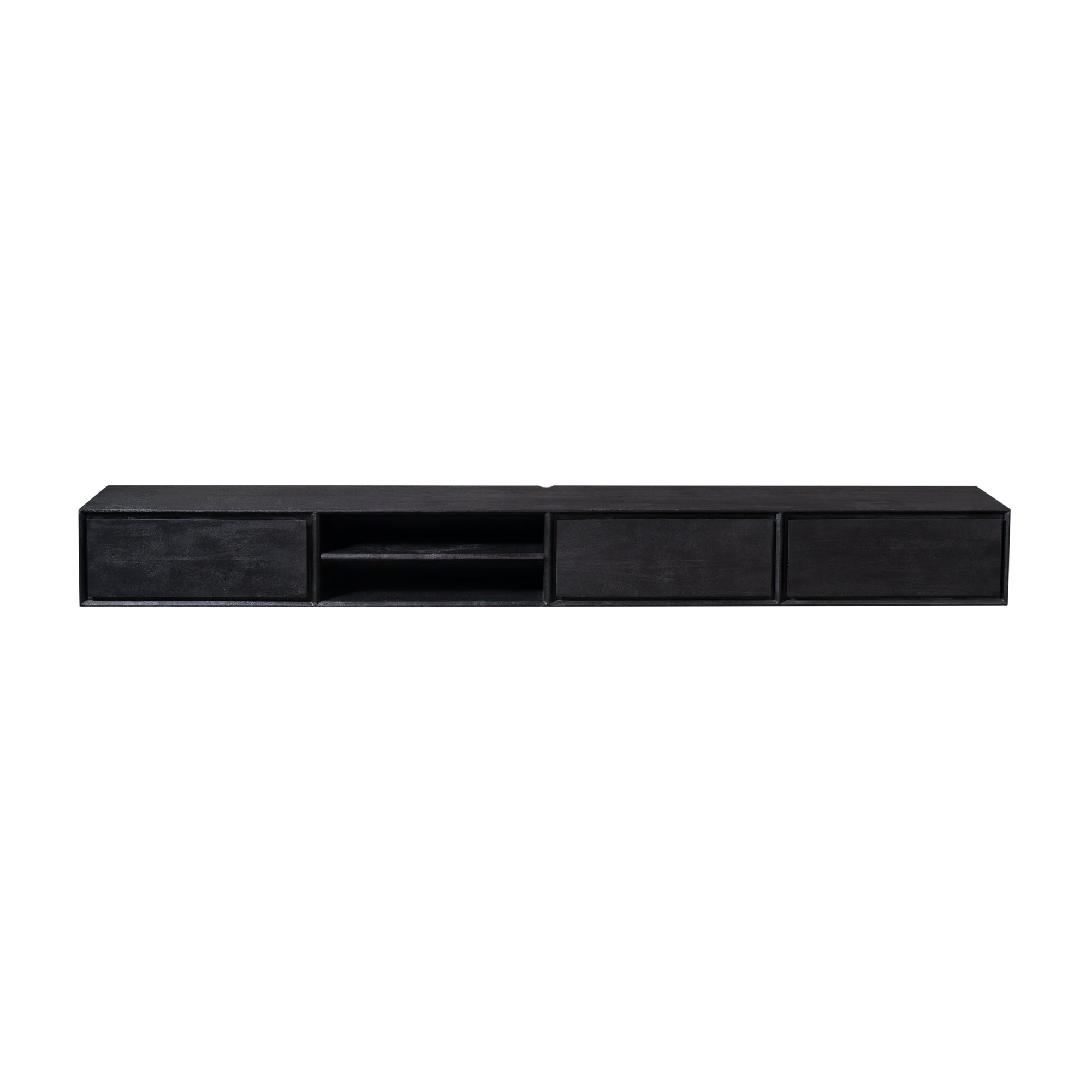 Zwevend TV-meubel Nivara - Zwart - 240 cm
