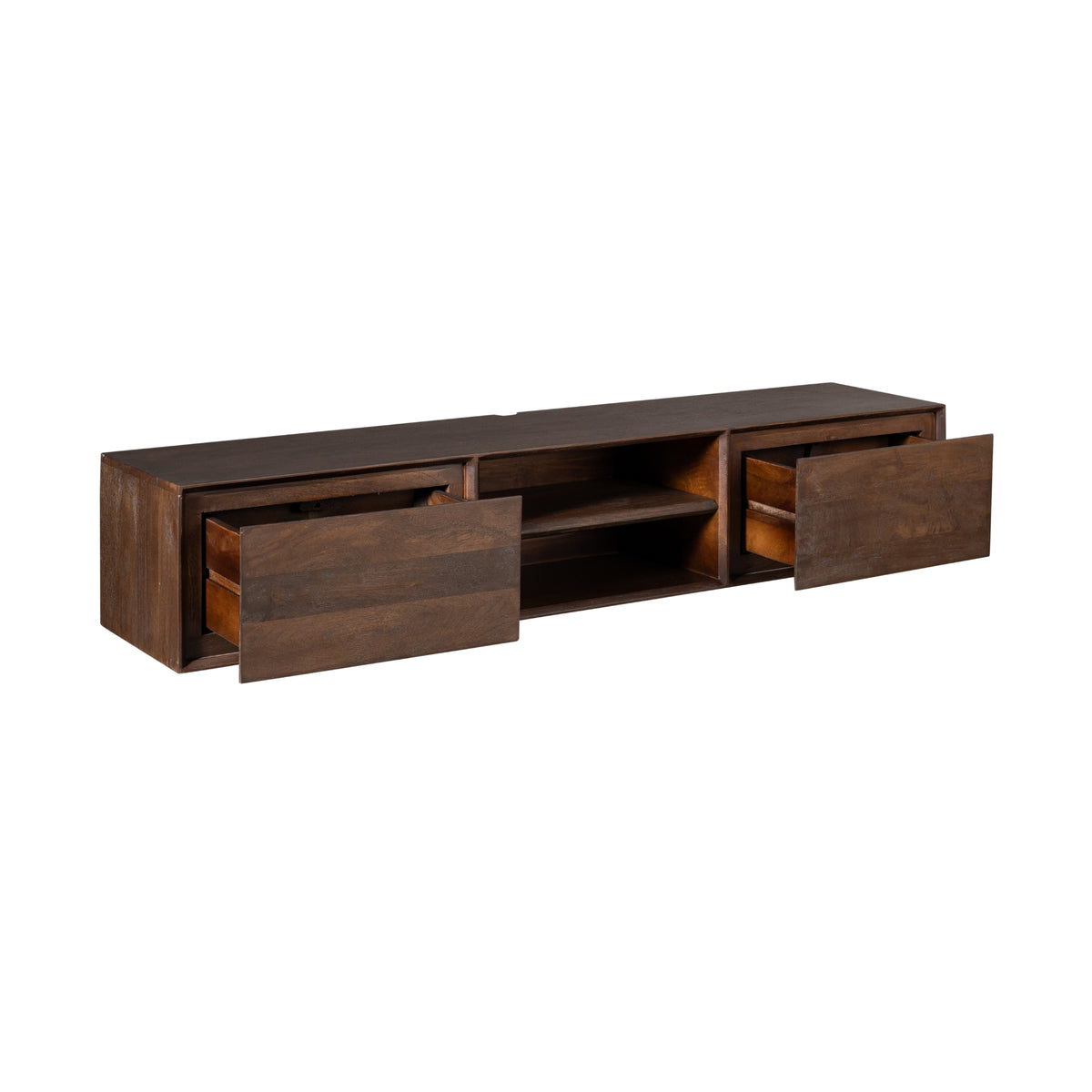 Zwevend TV-meubel Nivara - Bruin - 160 cm