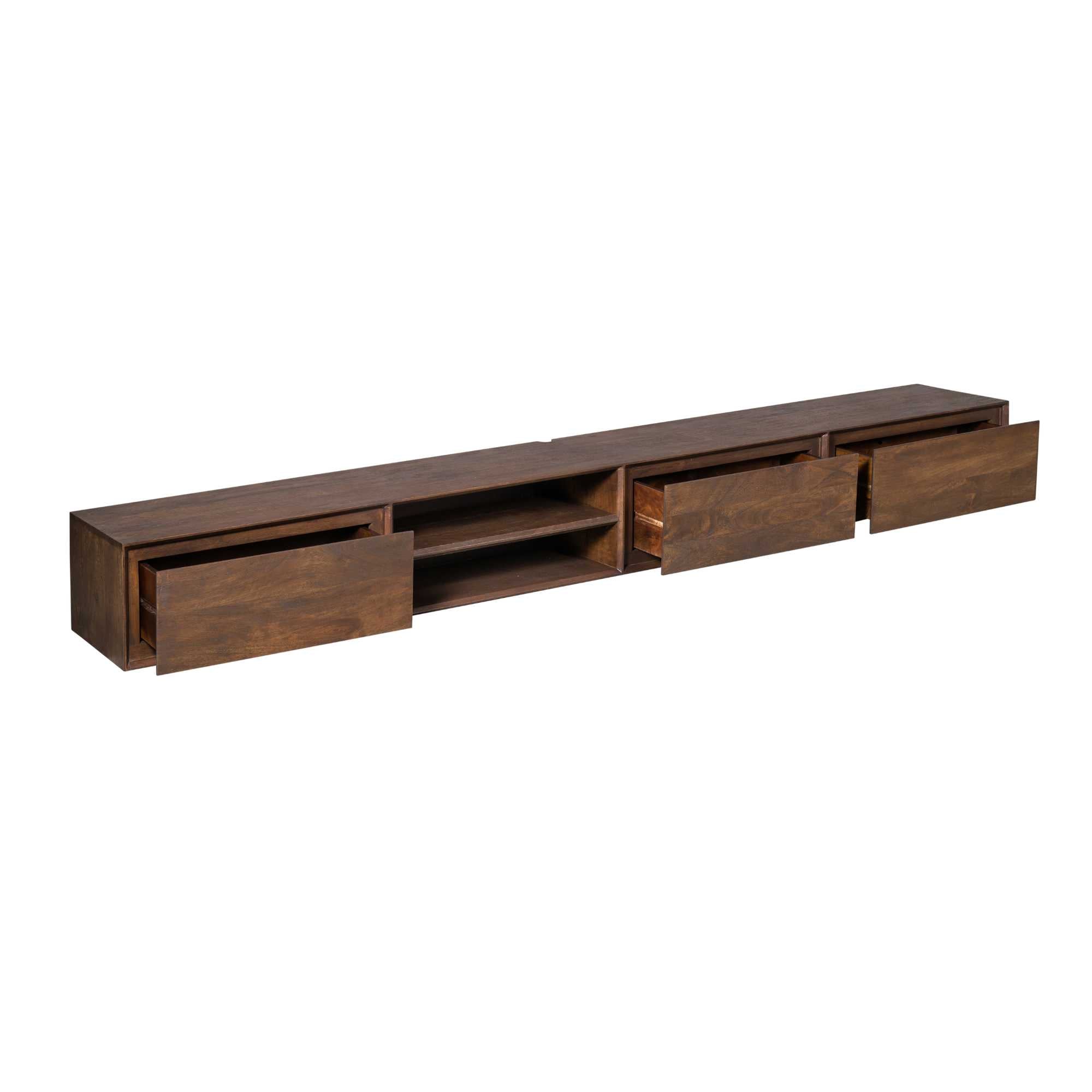 Zwevend TV-meubel Nivara - Bruin - 280 cm