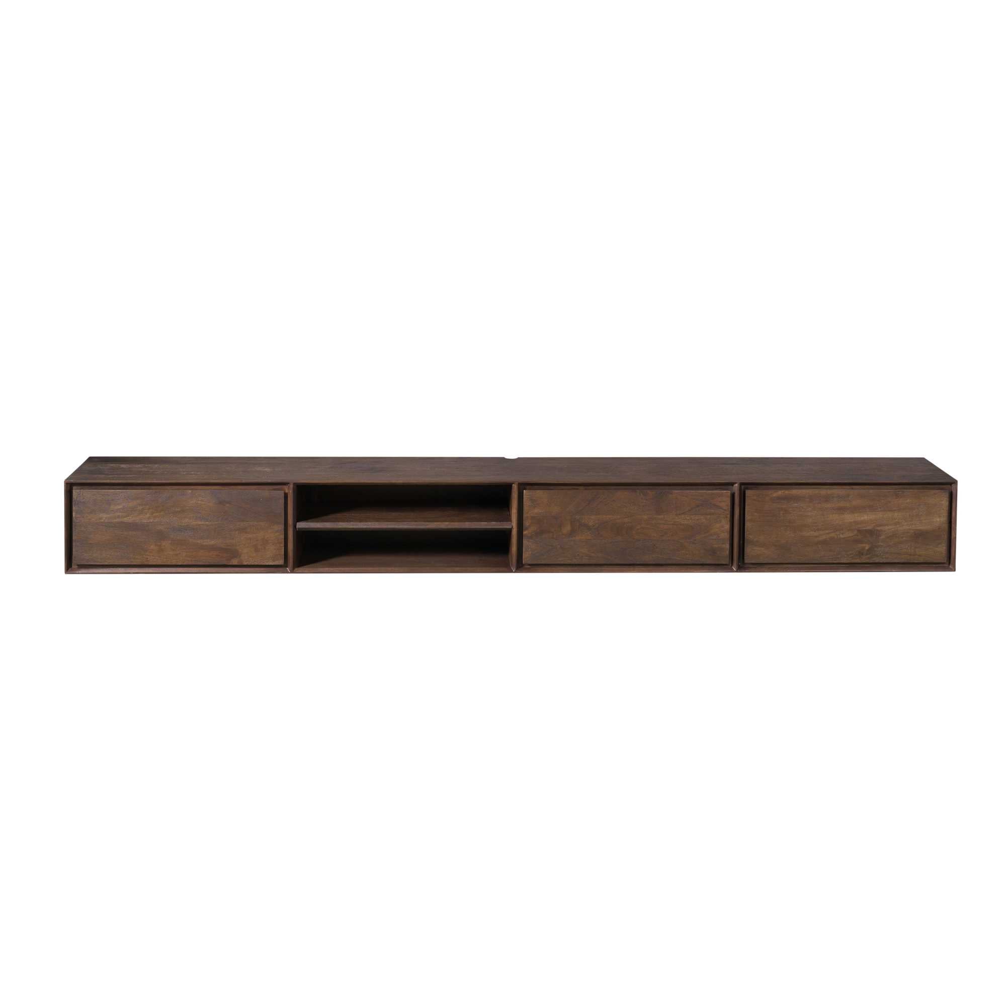 Zwevend TV-meubel Nivara - Bruin - 280 cm
