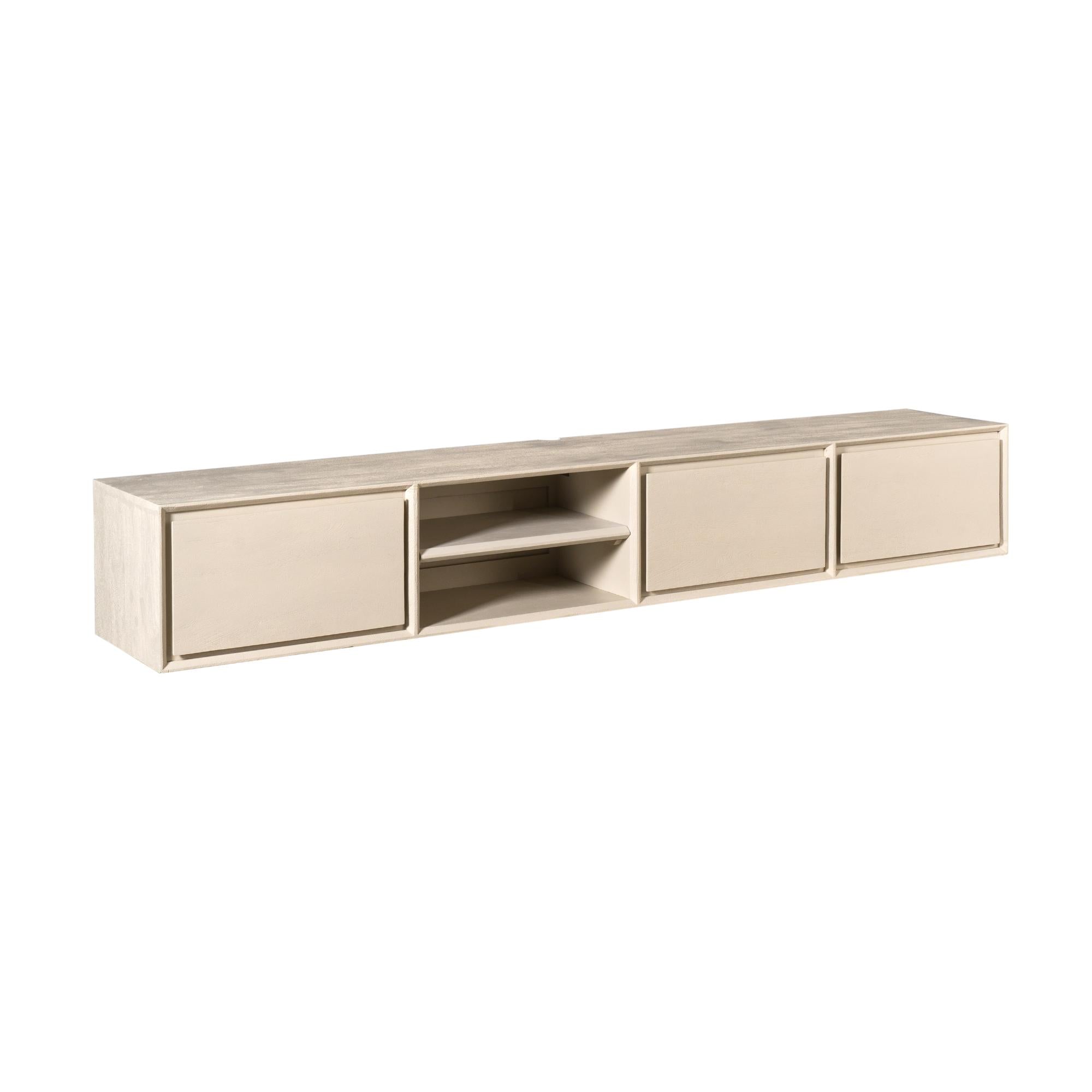 Zwevend TV-meubel Nivara - Beige - 200 cm