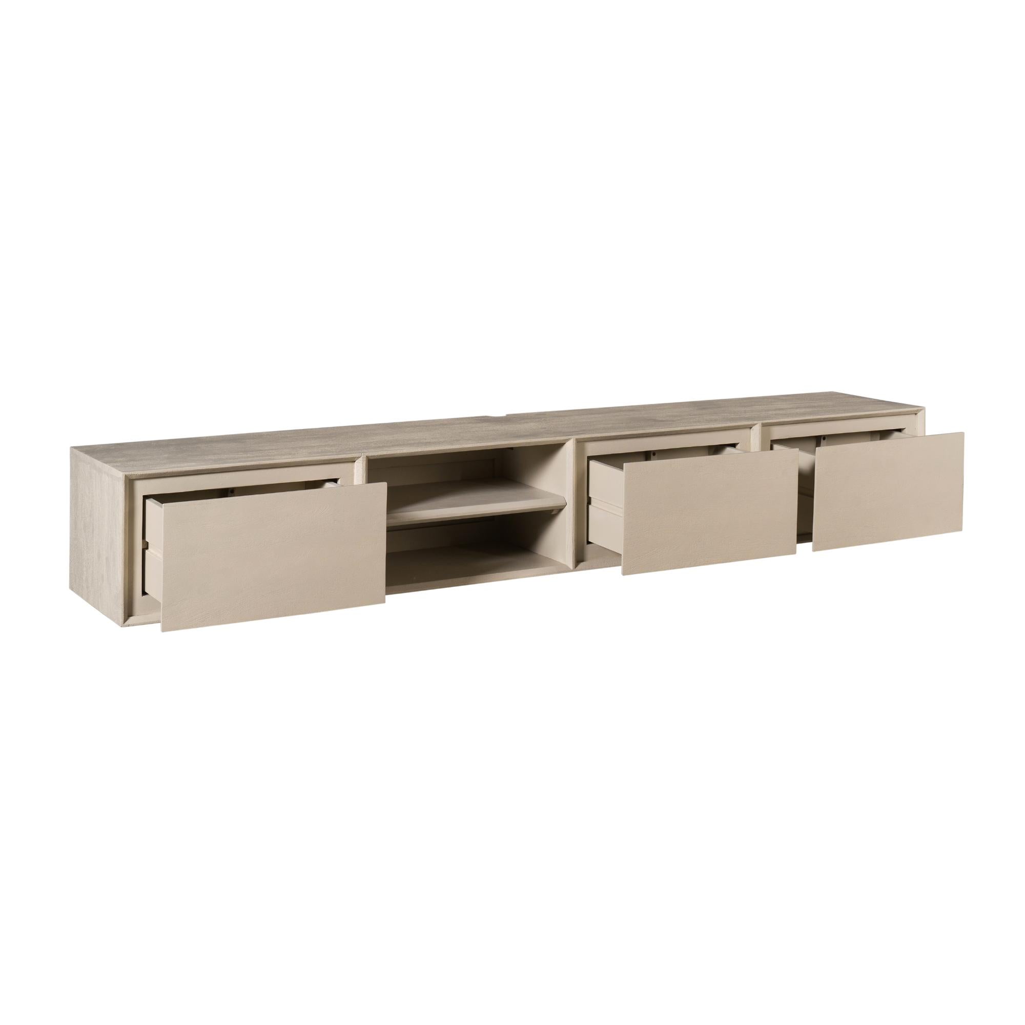 Zwevend TV-meubel Nivara - Beige - 200 cm