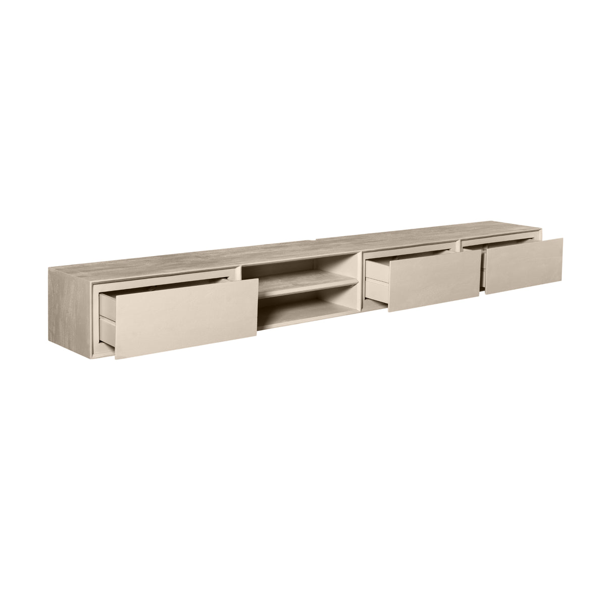 Zwevend TV-meubel Nivara - Beige - 240 cm