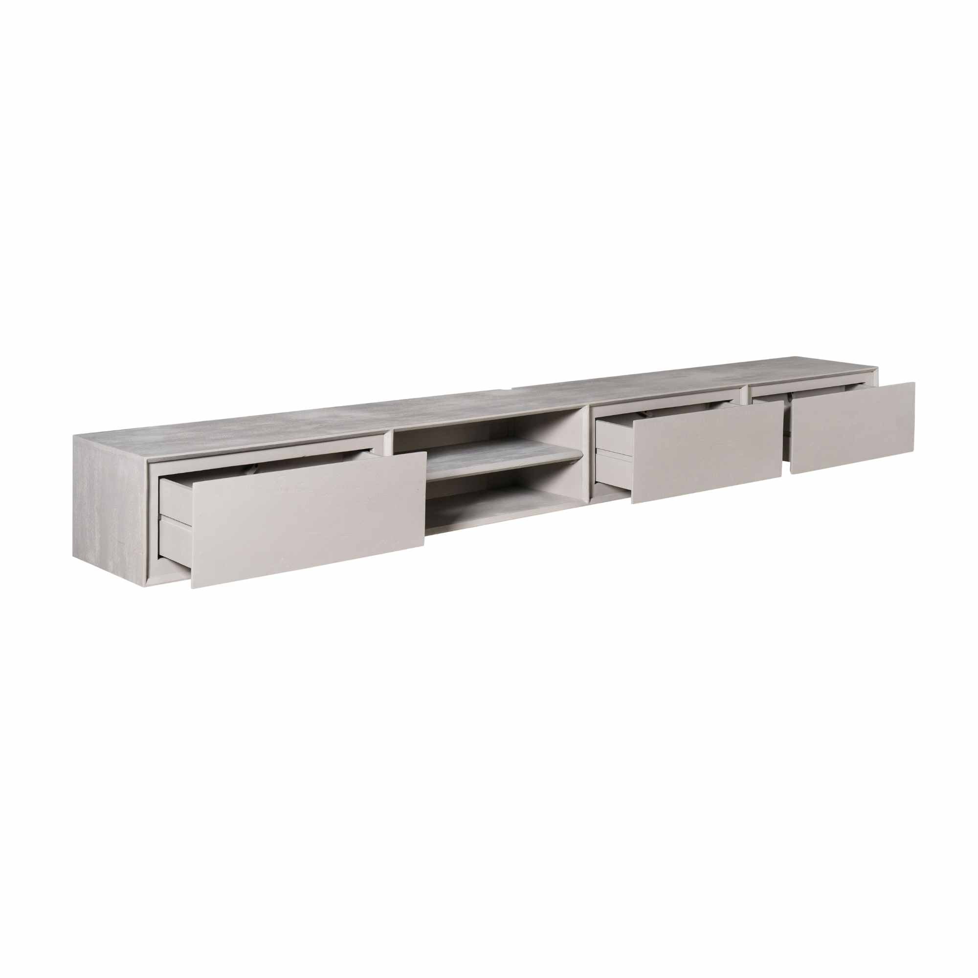 Zwevend TV-meubel Nivara - Stone - 240 cm