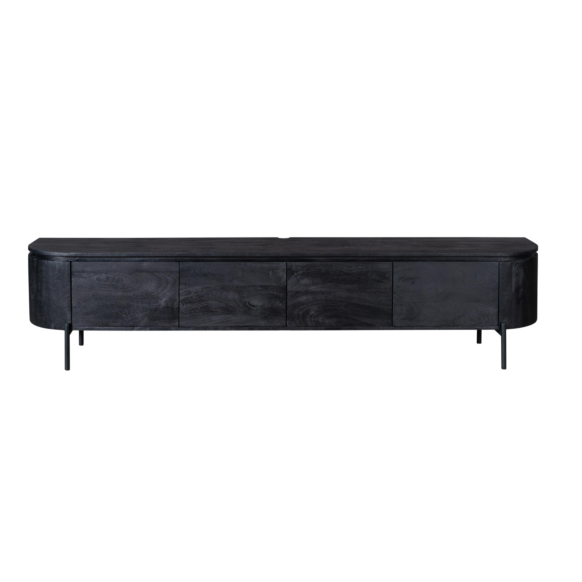 Zwevend TV-meubel Bloom - Zwart - 200 cm