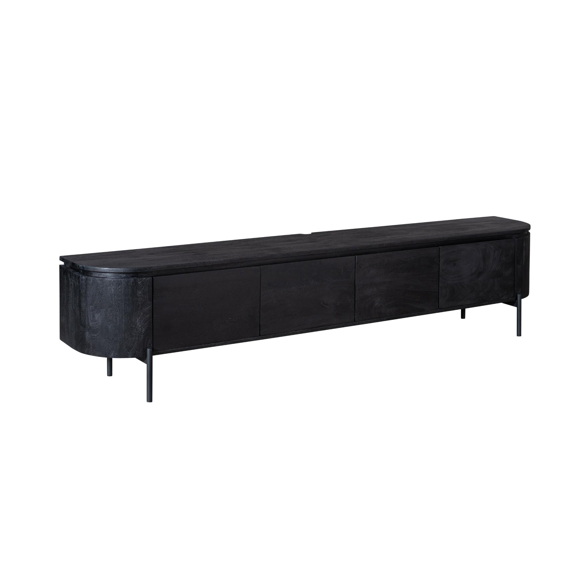 Zwevend TV-meubel Bloom - Zwart - 200 cm