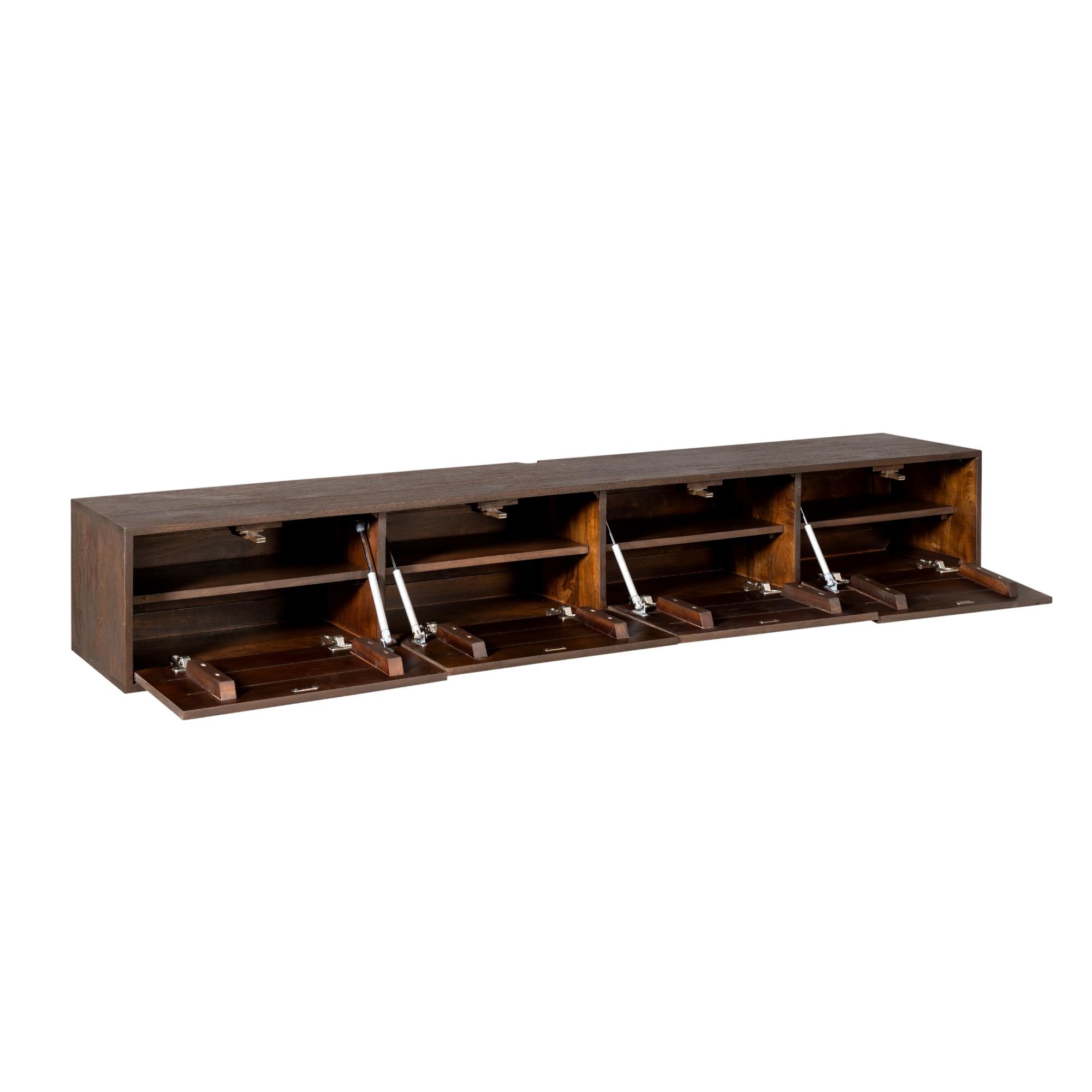 Zwevend TV-meubel Yuna - Bruin - 200 cm