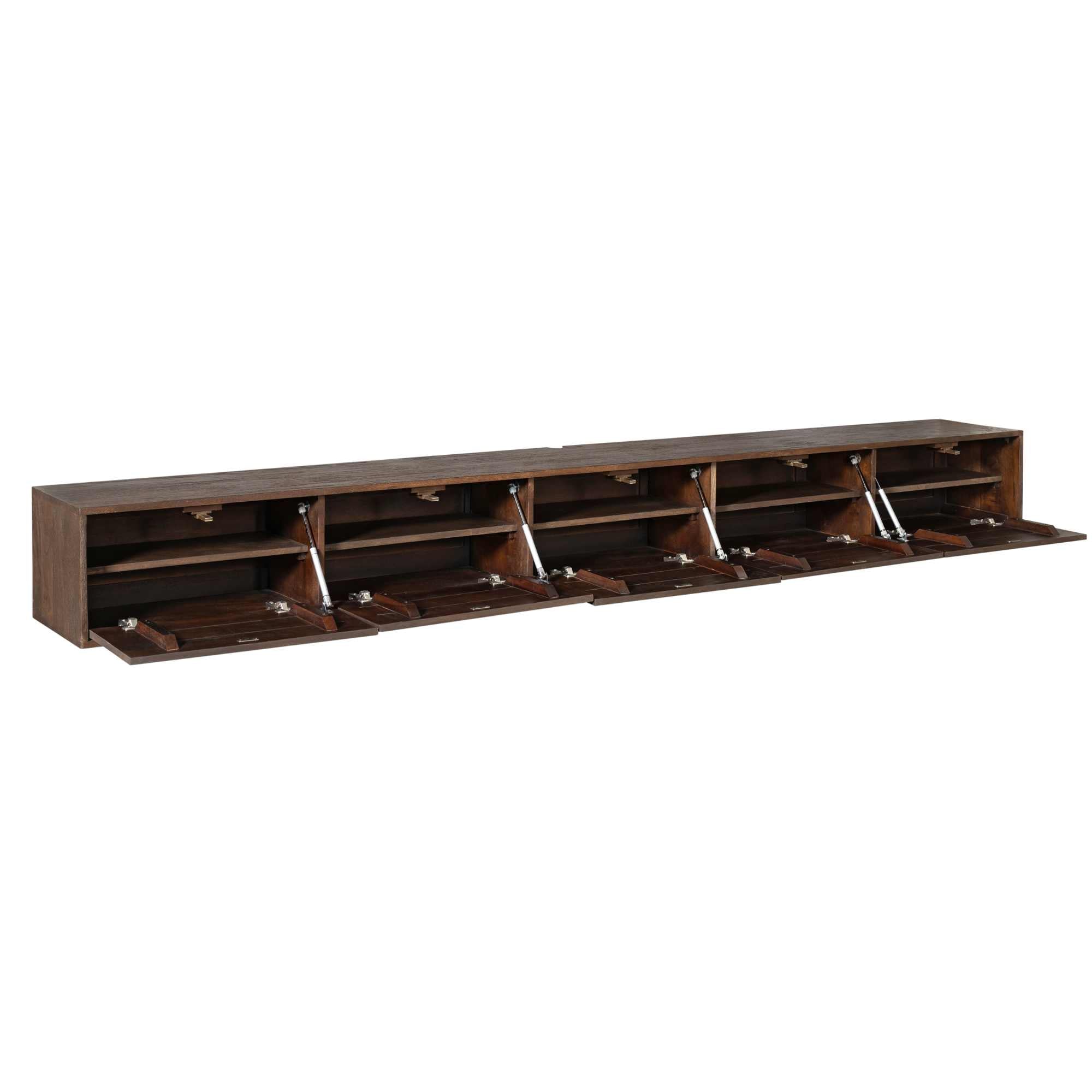 Zwevend TV-meubel Yuna - Bruin - 280 cm