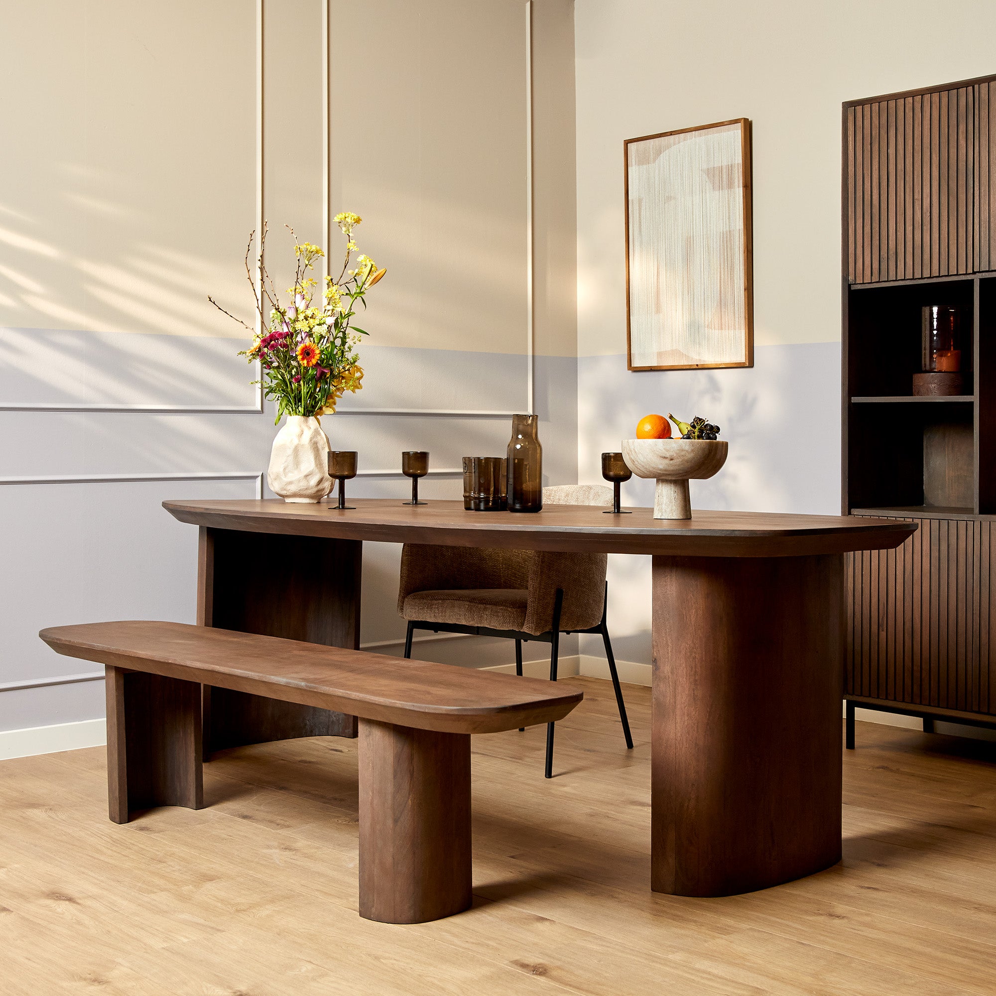 Eettafel Tulum - Ovaal - Mangohout - Walnootbruin - 200 cm
