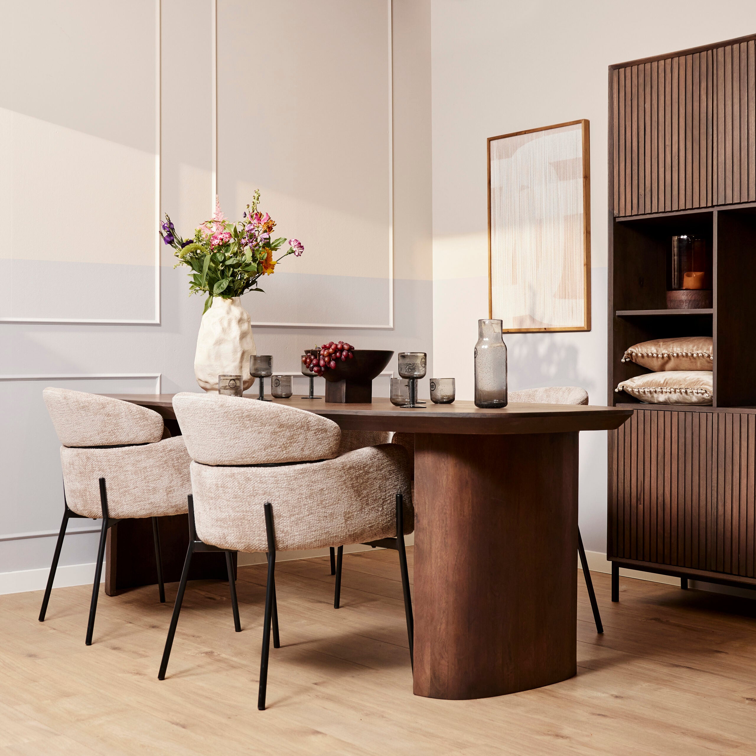 Eettafel Tulum - Ovaal - Mangohout - Walnootbruin - 240 cm