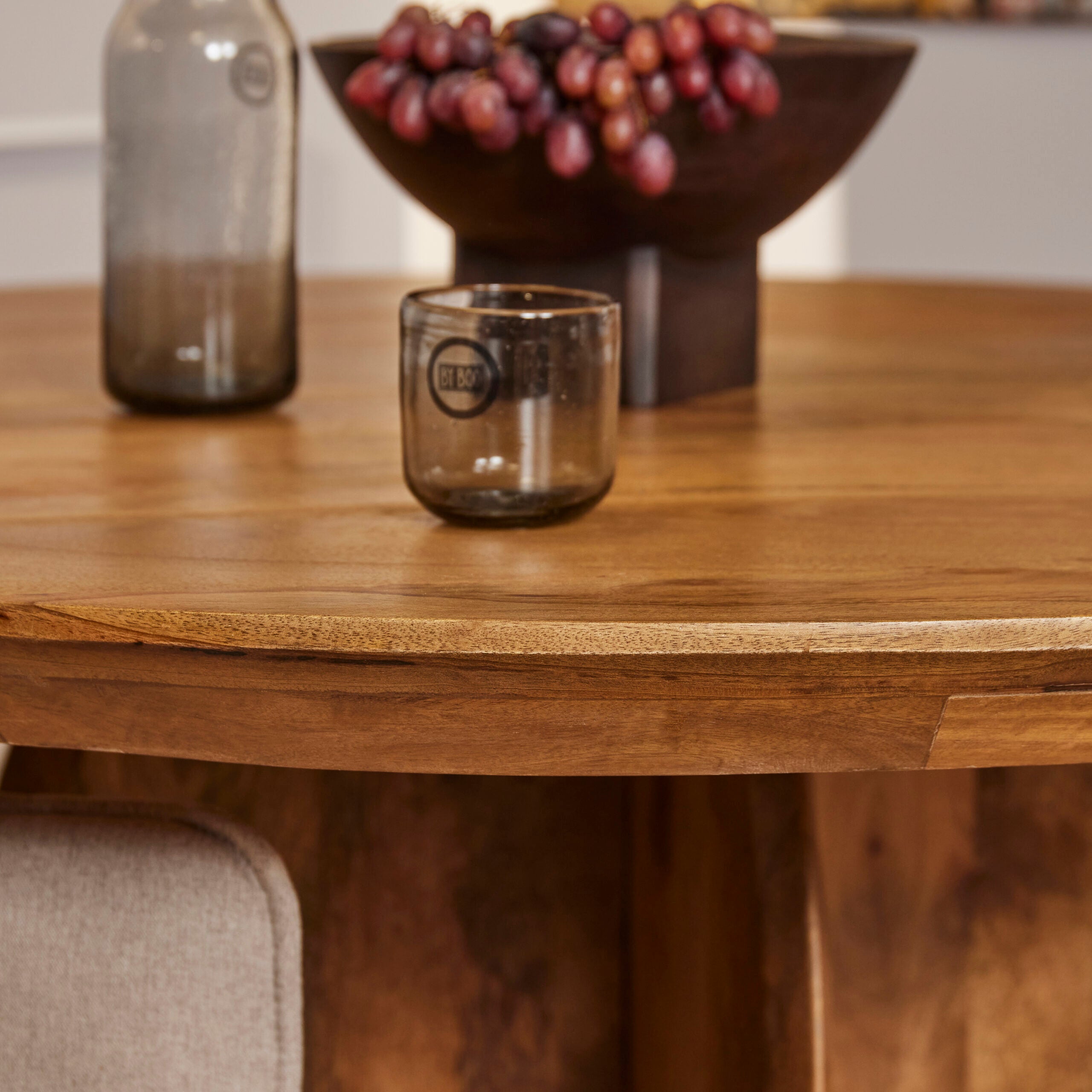 Eettafel Serenity - Rond - Mangohout - Naturel - 130 cm
