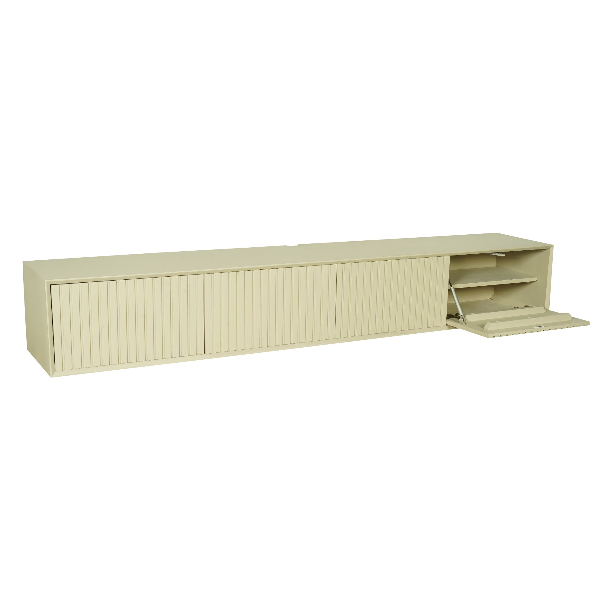 Zwevend TV-meubel Lunelle - Beige - 240 cm