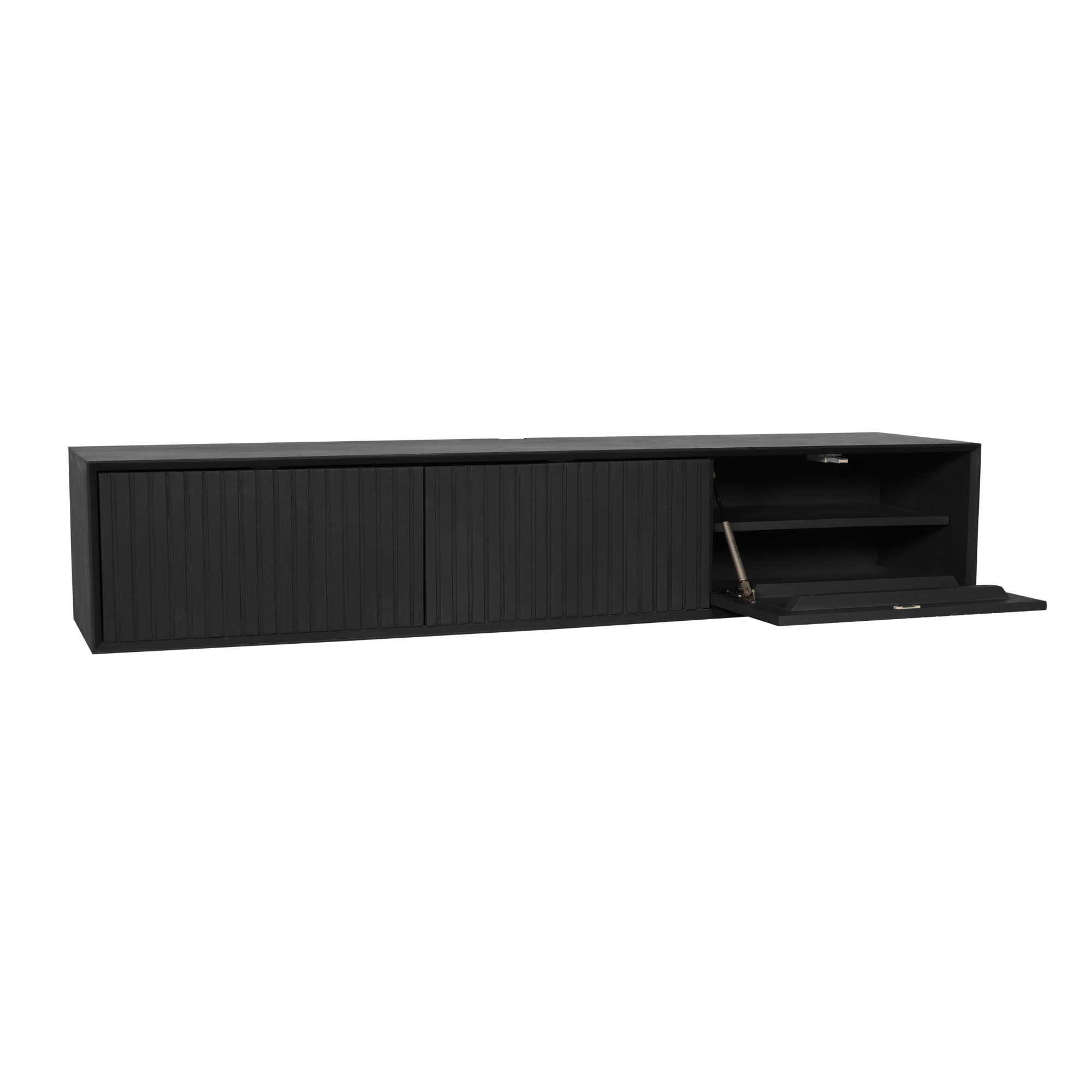 Zwevend TV-meubel Lunelle - Zwart - 160 cm