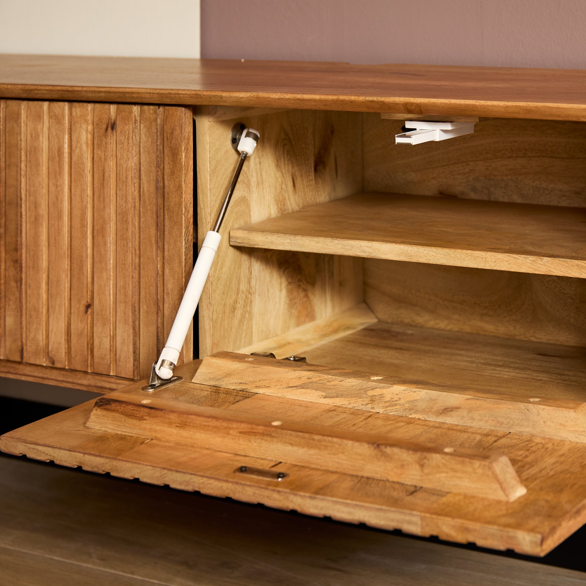 Zwevend TV-meubel Lunelle - Naturel - 120 cm